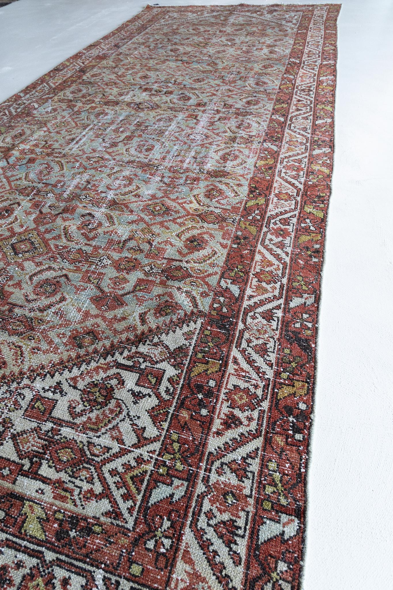 Hand-Woven Antique Persian Malayer Runner Rug For Sale