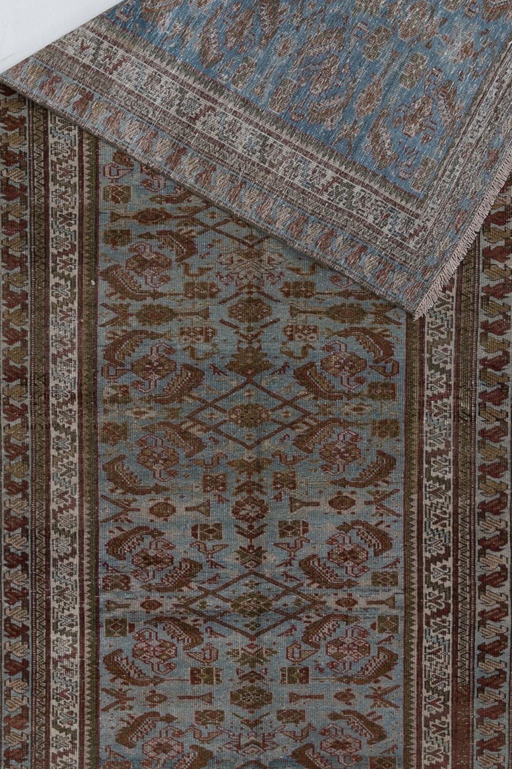 Hand-Woven Antique Persian Malayer Runner Rug For Sale