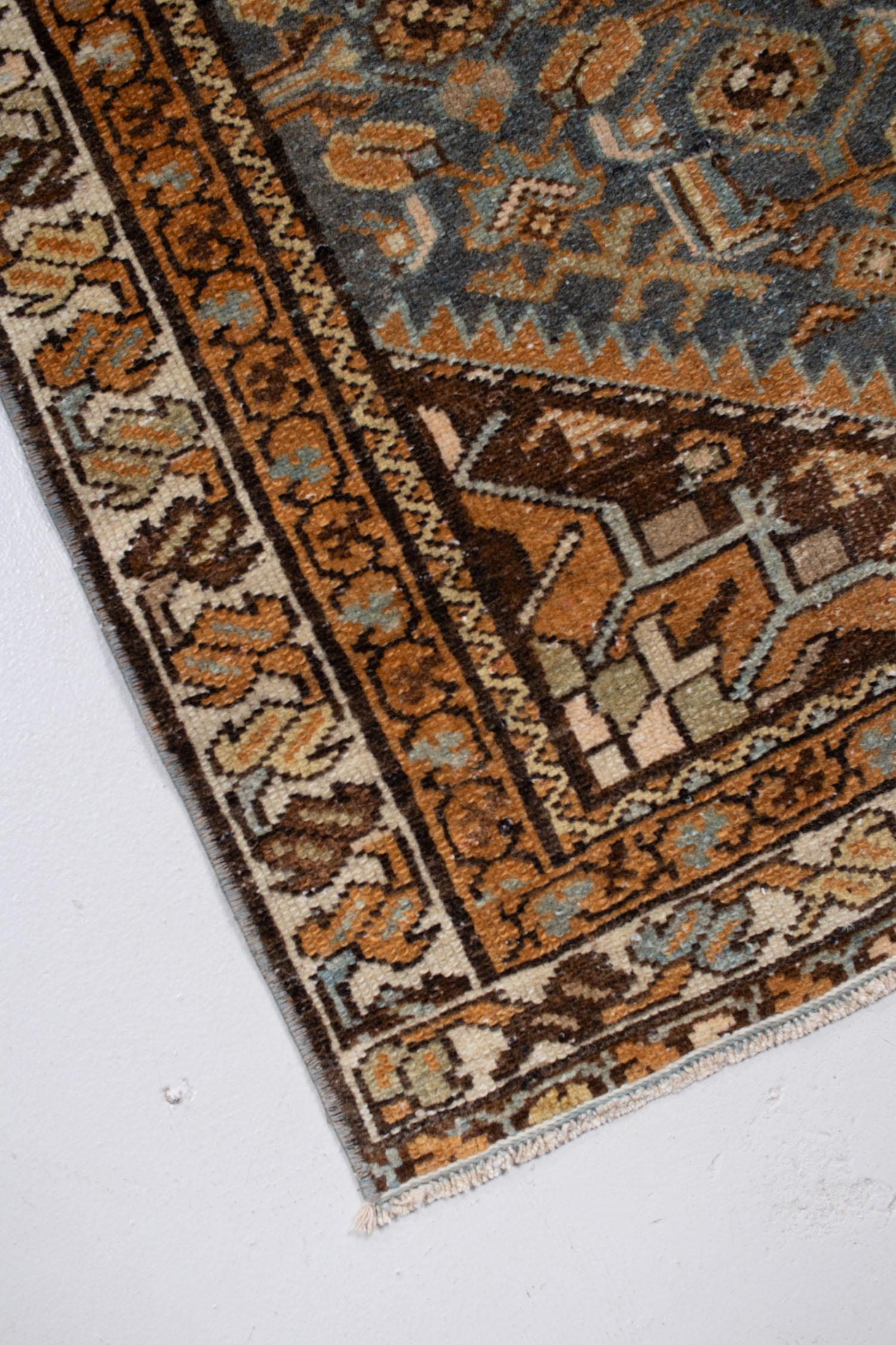 Mid-20th Century Antique Persian Malayer Runner Rug For Sale