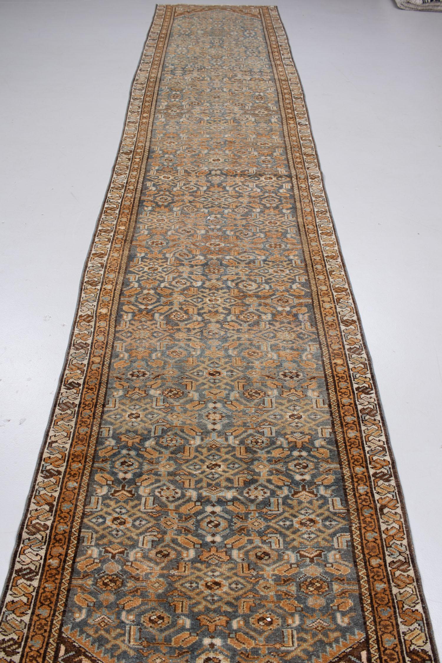 Wool Antique Persian Malayer Runner Rug For Sale