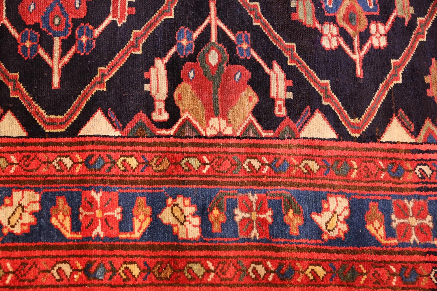 Antique Persian Malayer runner rug, country of origin: Persia, circa 1920. Size: 3 ft 4 in x 16 ft 6 in (1.02 m x 5.03 m).
 