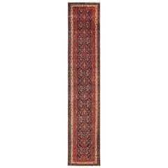 Antique Persian Malayer Runner Rug. Size: 3 ft 5 in x 16 ft (1.04 m x 4.88 m)