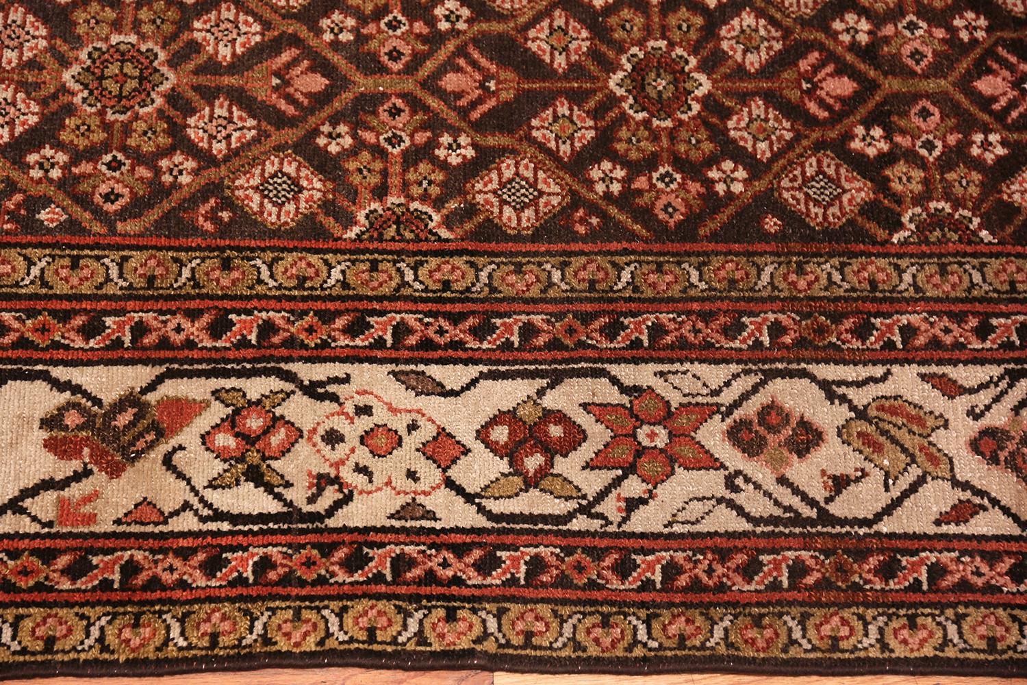 Breathtaking antique Persian Malayer runner rug, country of origin / rug type: Persian rug, date circa 1920. Size: 5 ft 2 in x 16 ft 7 in (1.57 m x 5.05 m).
