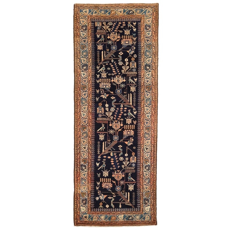 Antique Persian Malayer Runner Rug With, Cheetah Rug Runner