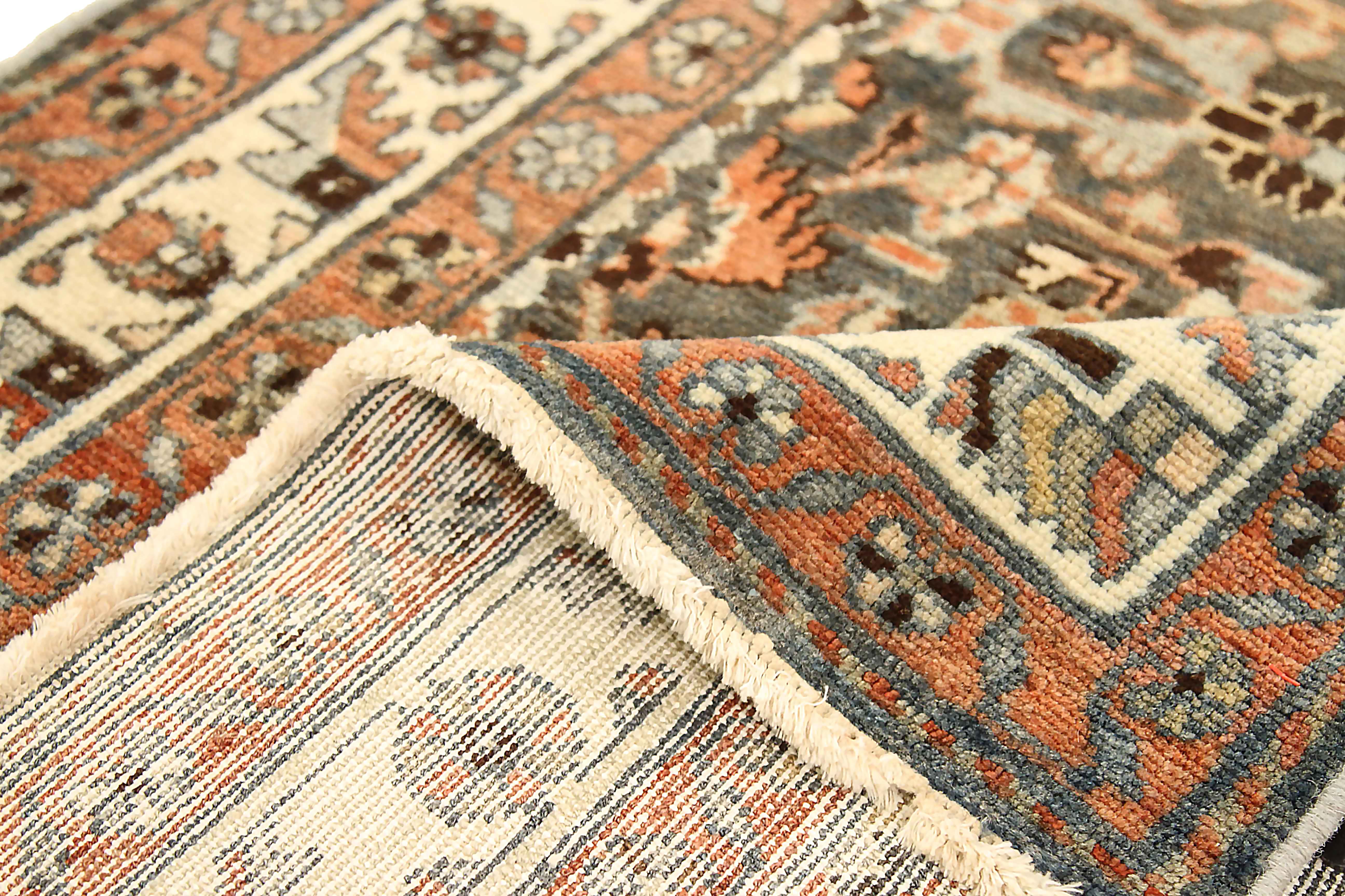 Antique Persian Malayer Runner Rug with Botanical & Tribal Design In Excellent Condition For Sale In Dallas, TX