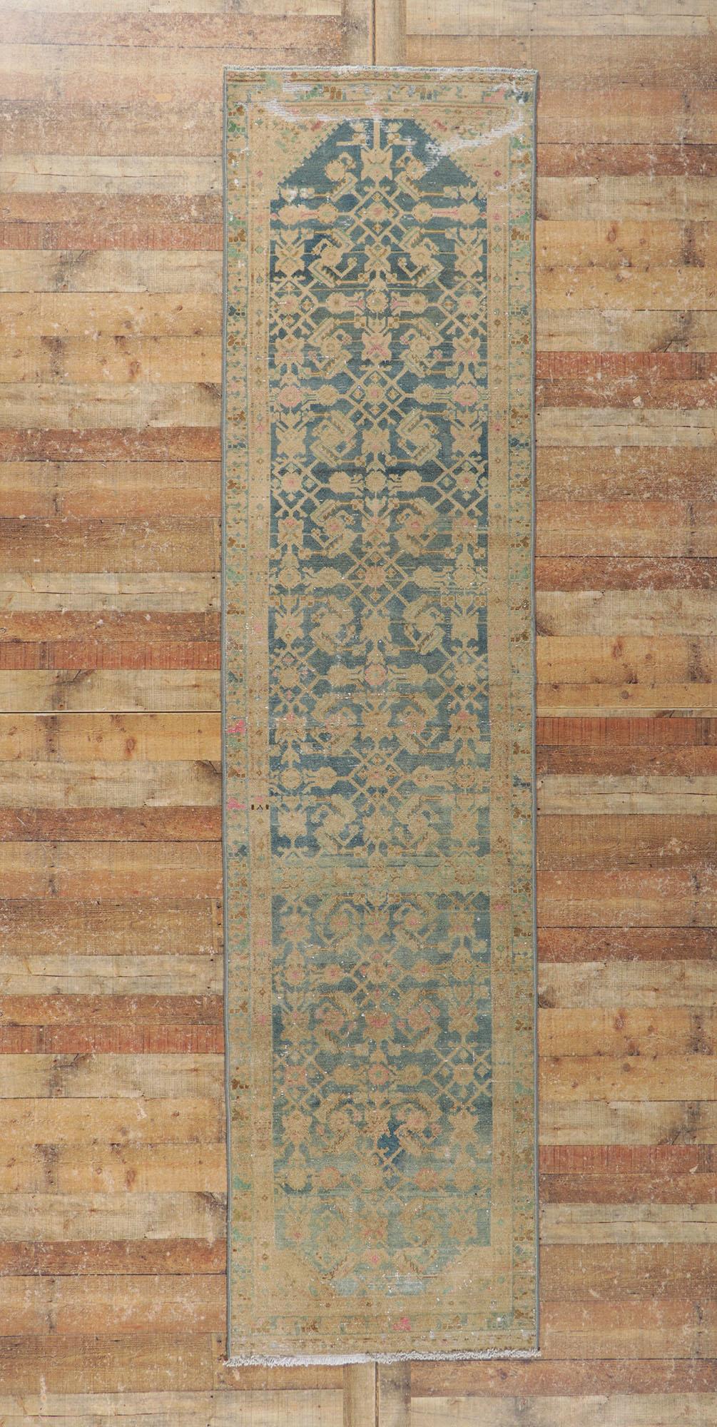 Antique Persian Malayer Runner, Subtle Sophistication Meets Boho Enchantment For Sale 4