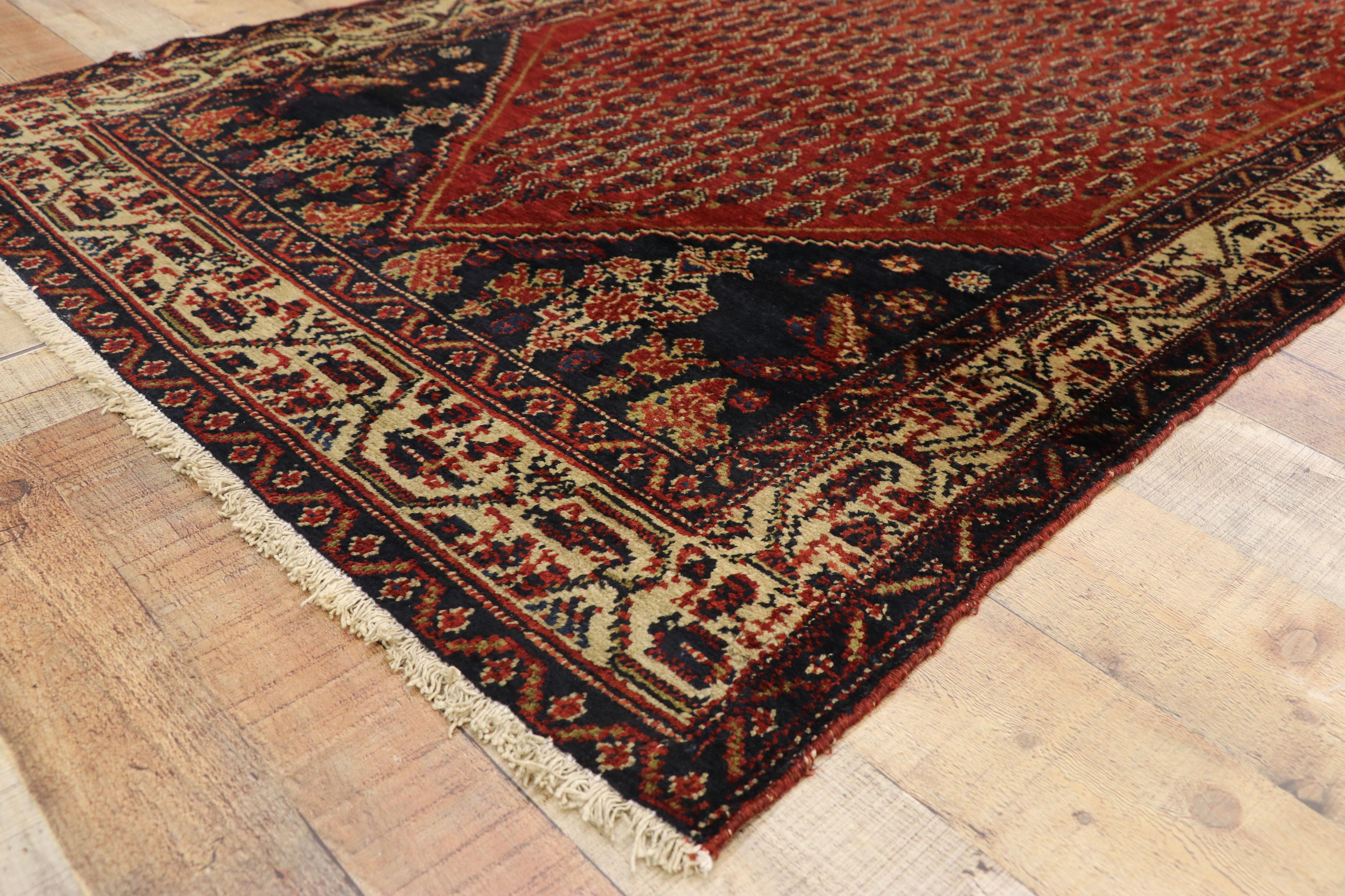 Wool Antique Persian Malayer Runner Victorian Manor House Style For Sale