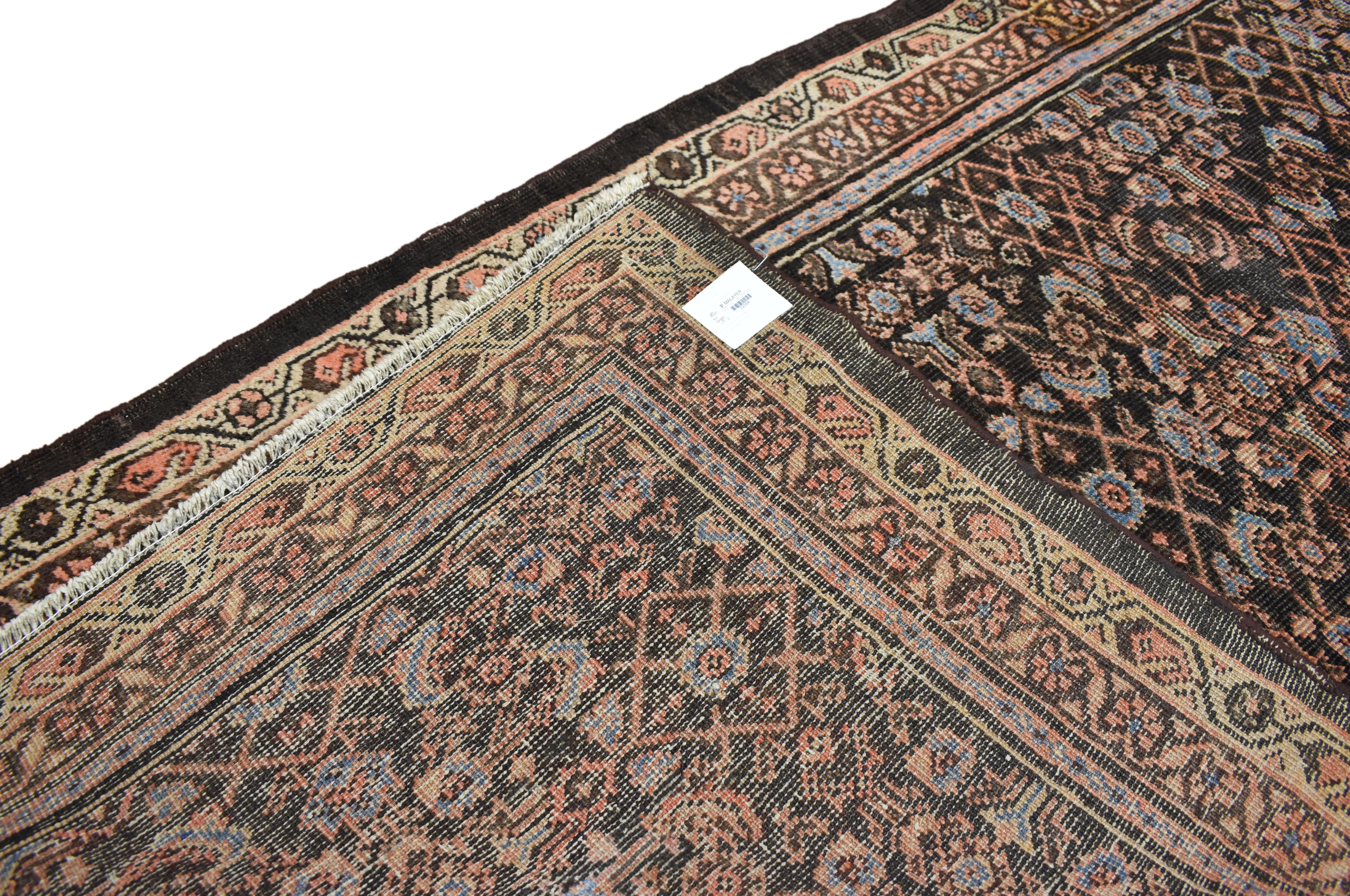 20th Century Antique Persian Malayer Runner, Wide Hallway Carpet Runner For Sale