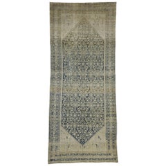 Antique Persian Malayer Runner, Wide Hallway Runner with Rustic Gustavian Style