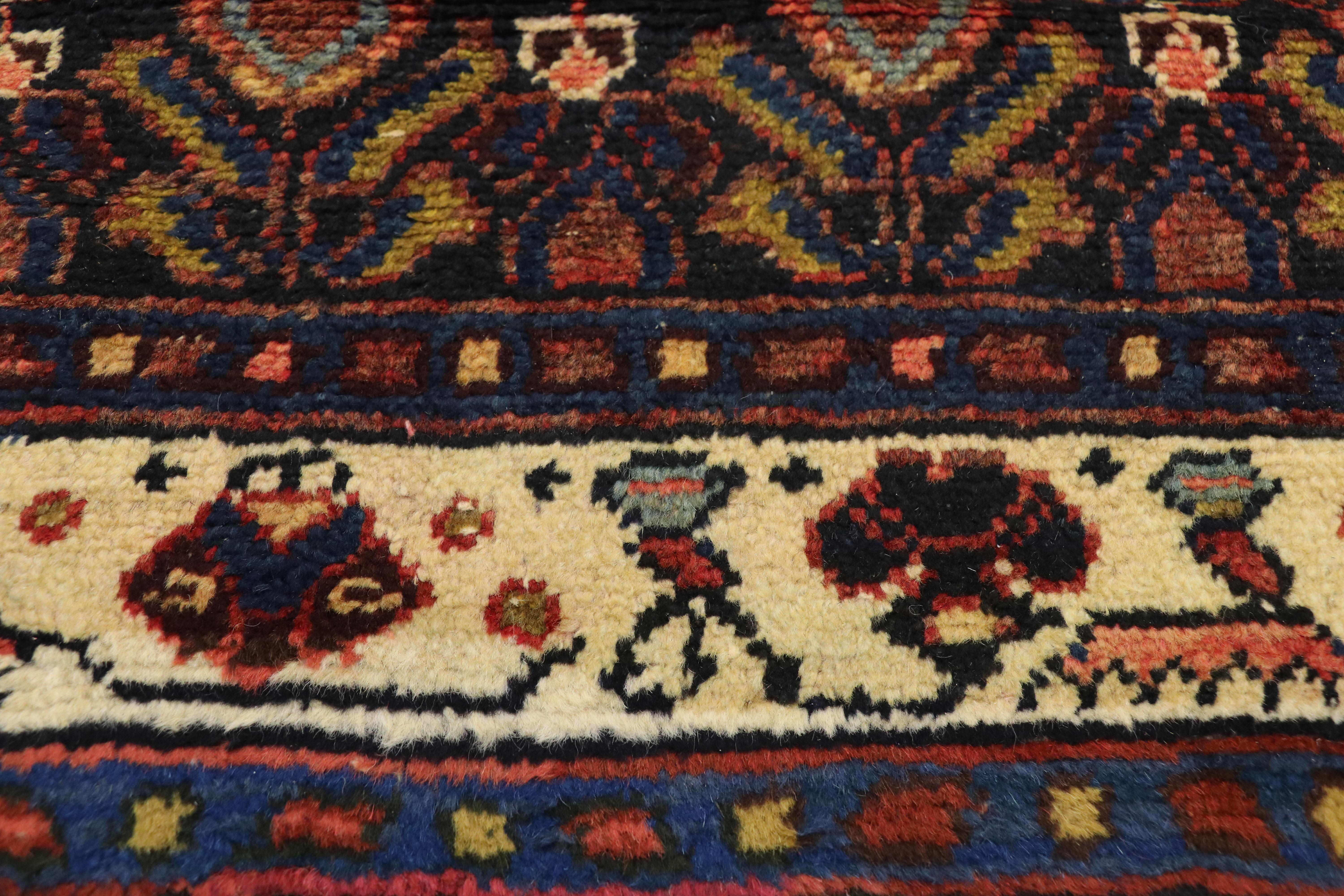 Antique Persian Malayer Runner with Aesthetic Movement and Craftsman Style In Good Condition In Dallas, TX