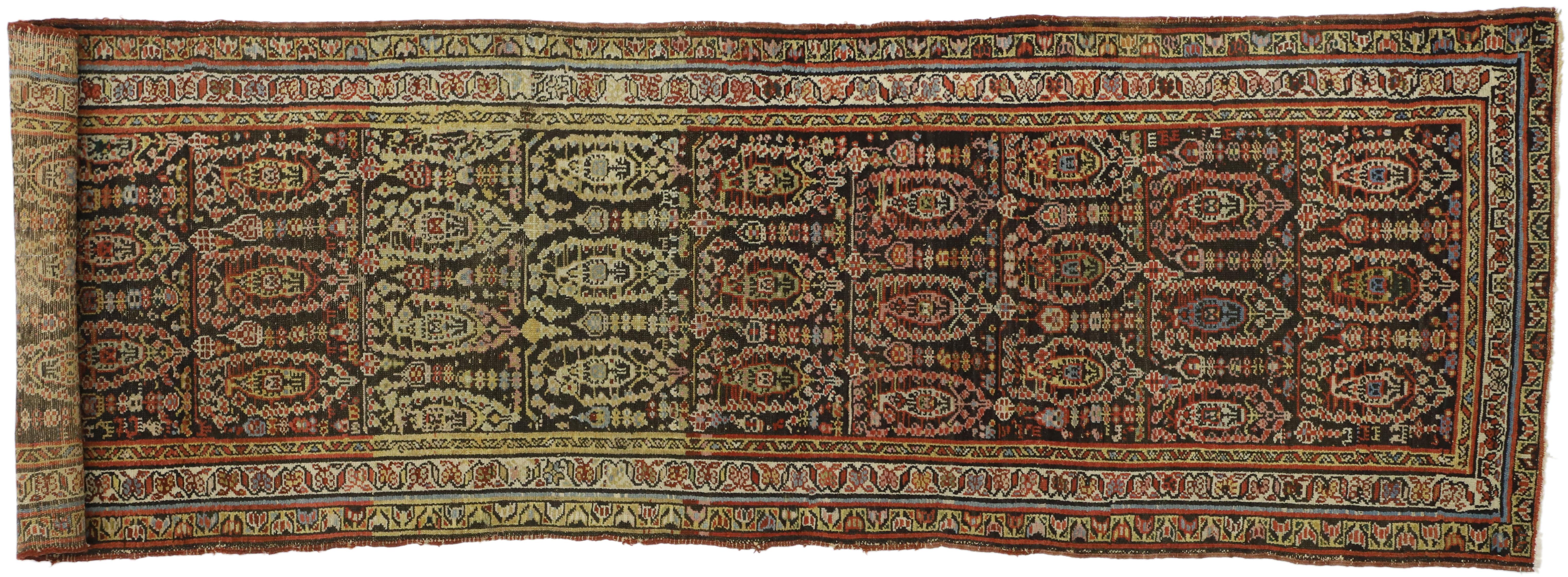 Antique Persian Malayer Runner with Aesthetic Movement and Craftsman Style For Sale 1