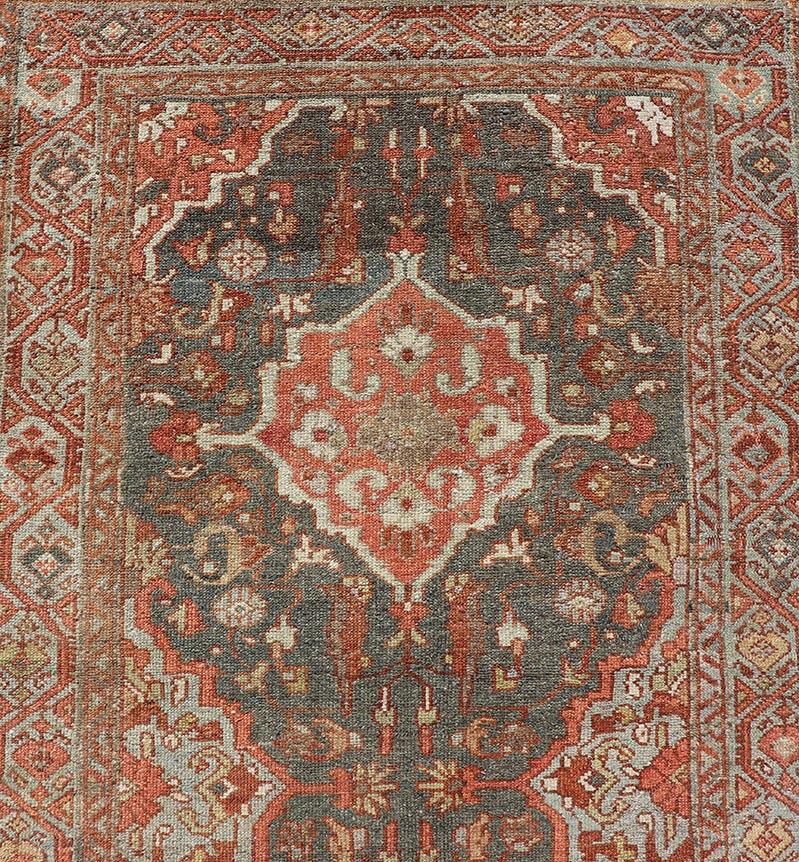 Antique Persian Malayer Runner with All-Over Floral Medallions Design 1