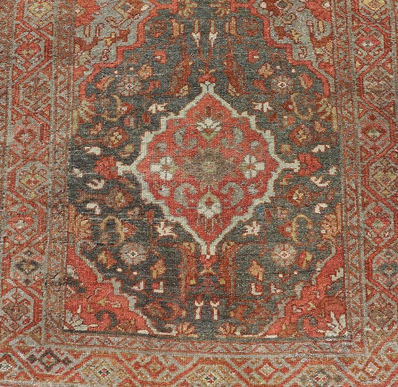 Antique Persian Malayer Runner with All-Over Floral Medallions Design 2