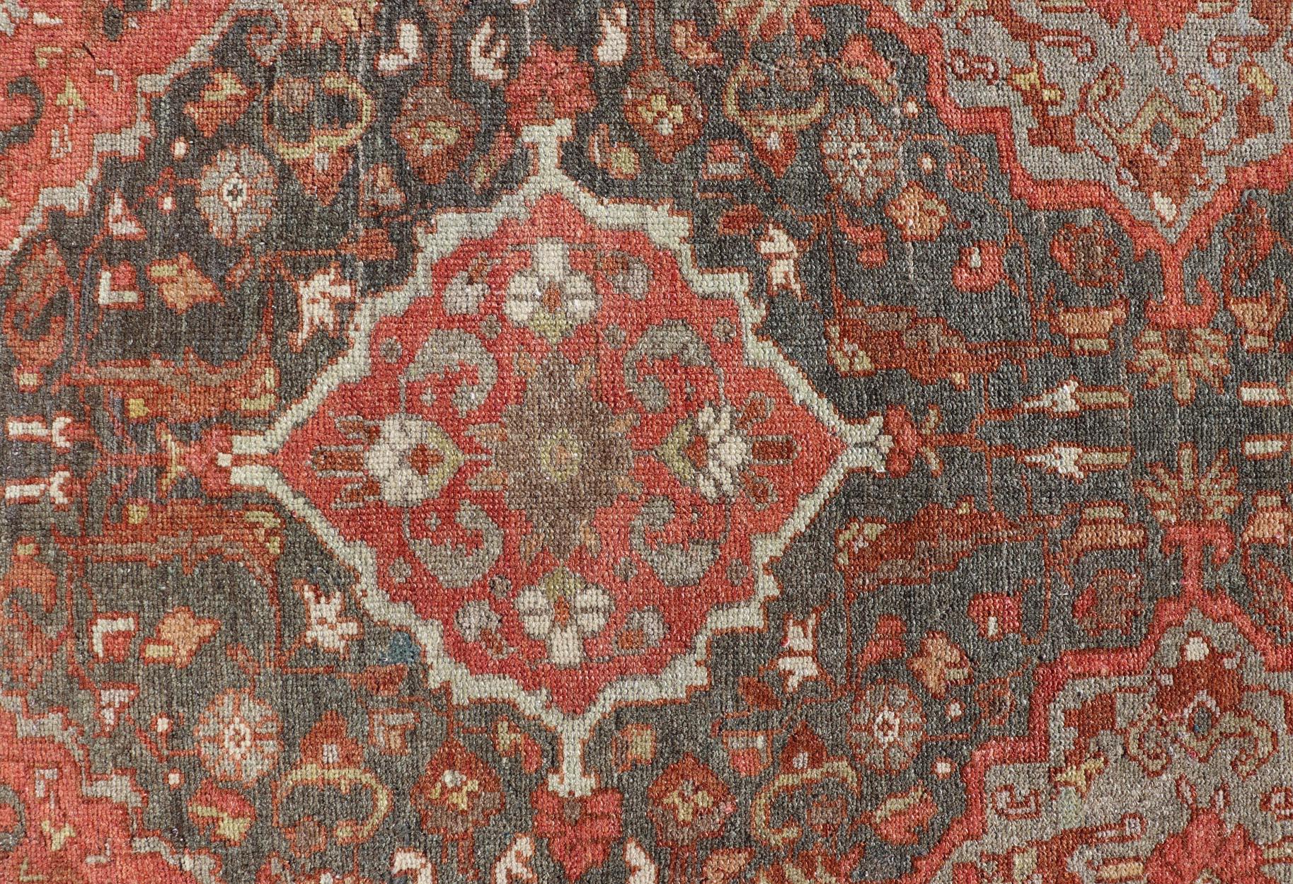Antique Persian Malayer Runner with All-Over Floral Medallions Design 3