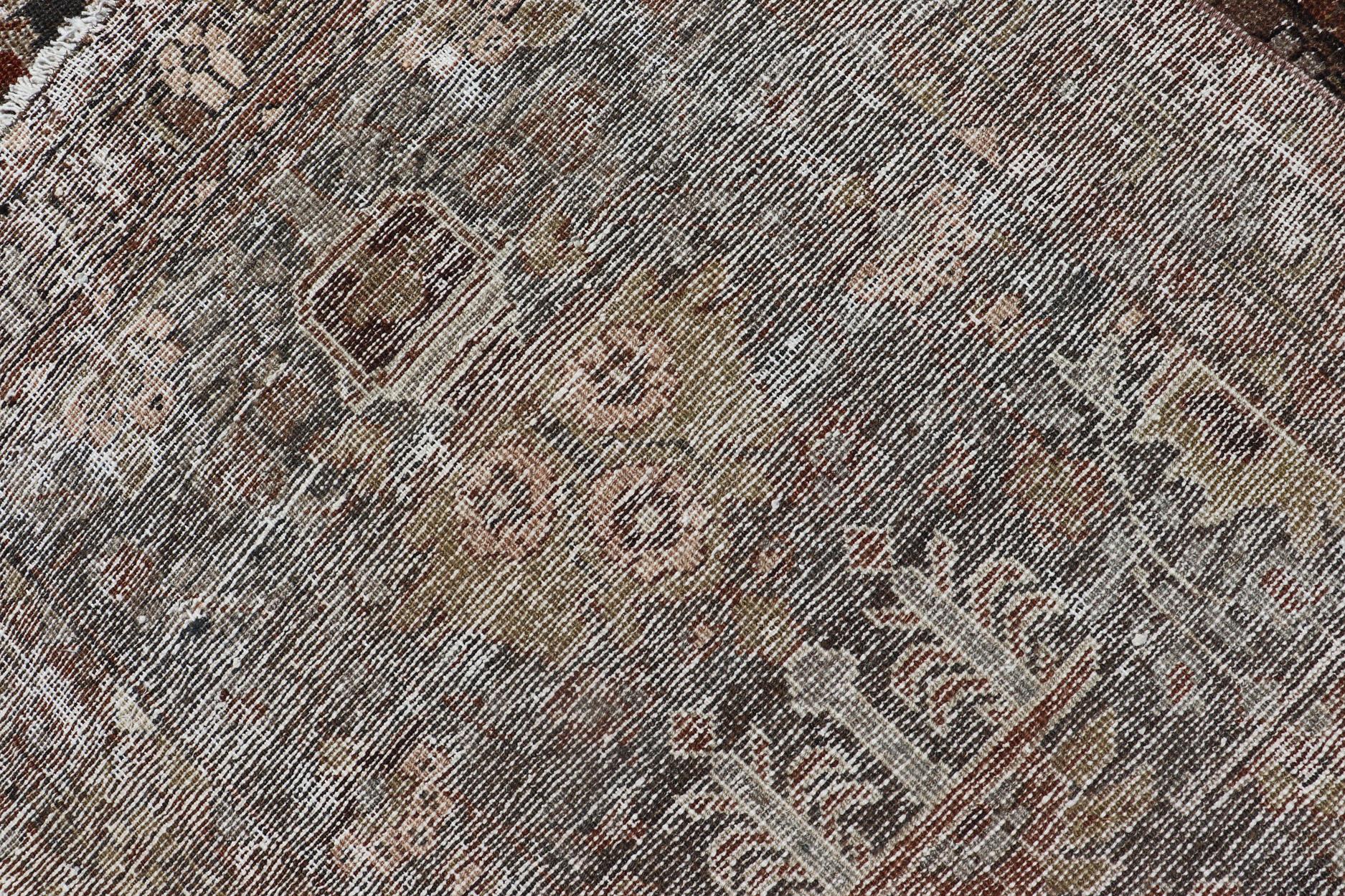 Annodato a mano Antico runner persiano Malayer con design a medaglioni 2'9 x 14'3 in vendita