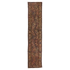 Used Persian Malayer Runner with Boteh Design, Extra-Long Hallway Runner