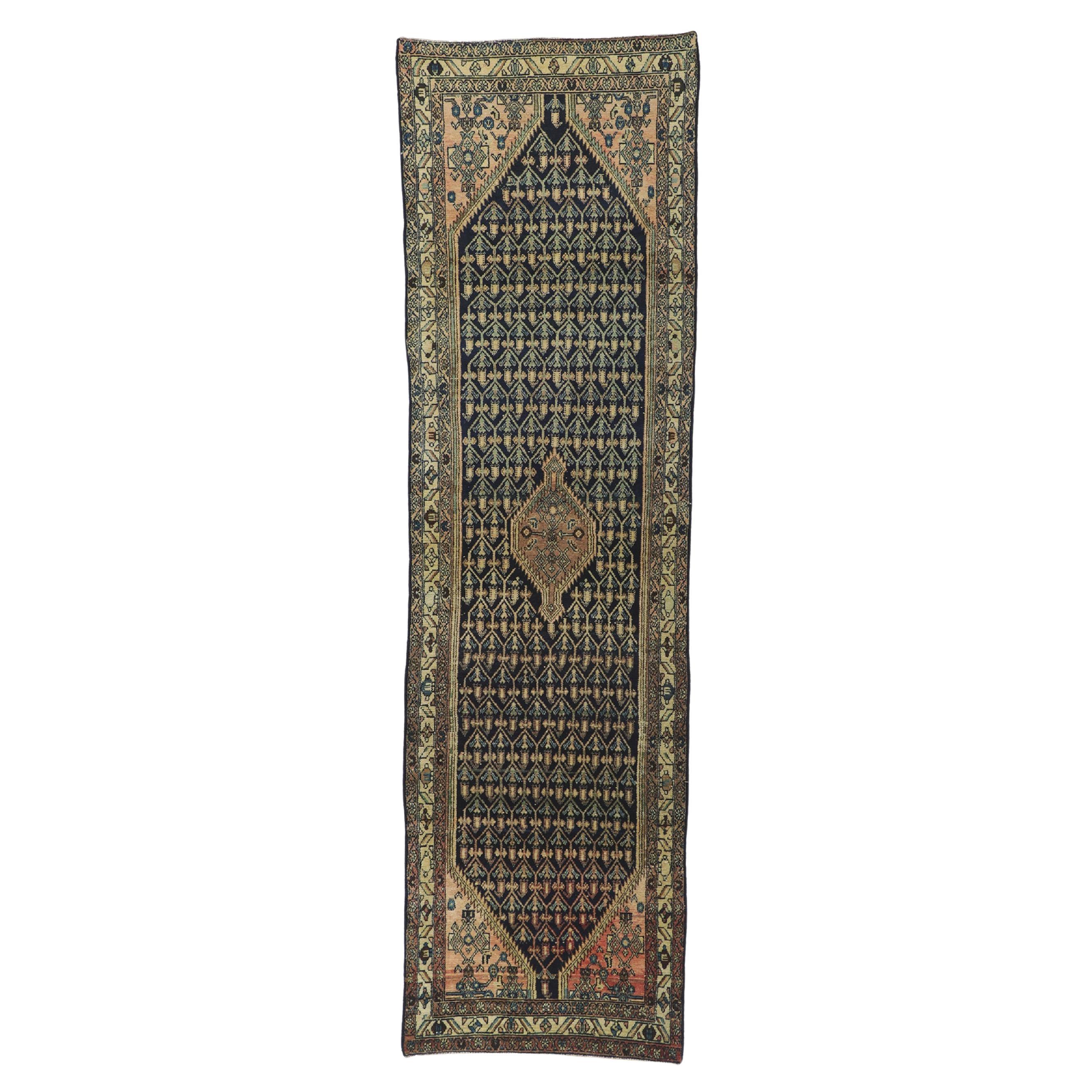 Antique Persian Malayer Runner with Boteh Design For Sale