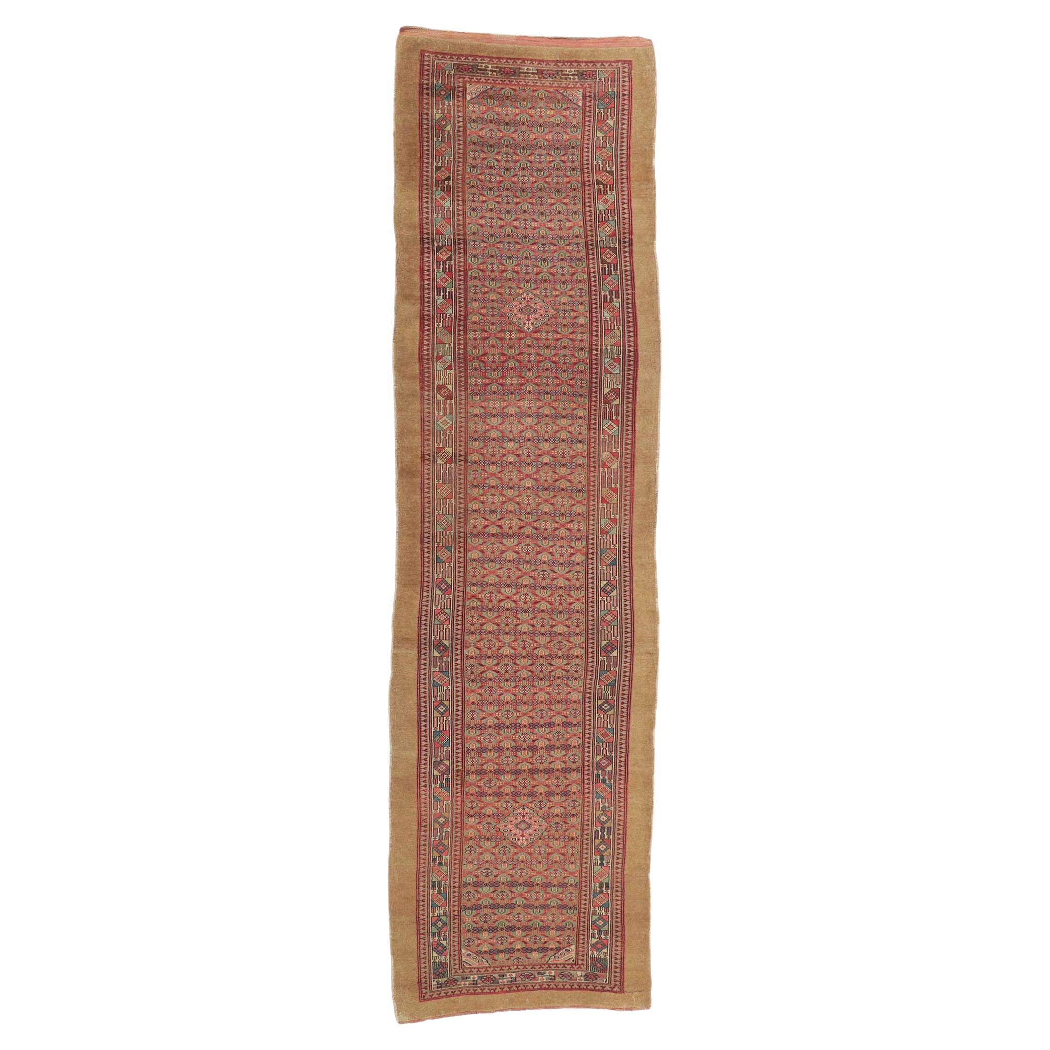 Antique Persian Malayer Runner with Camel Hair For Sale
