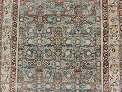 Antique Persian Malayer Runner with Detailed Allover Botanical Design 3'3 x 13'1
