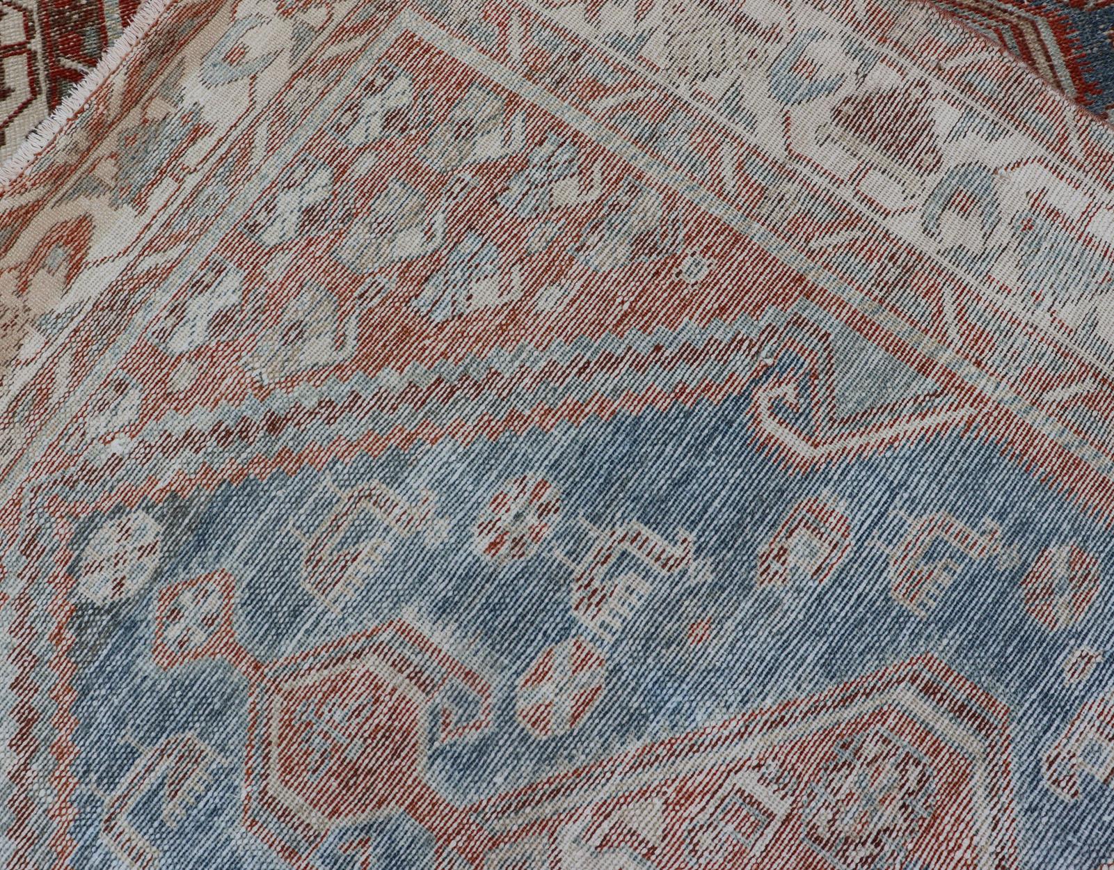 Antique Persian Malayer Runner with Geometric Medallion Design For Sale 7