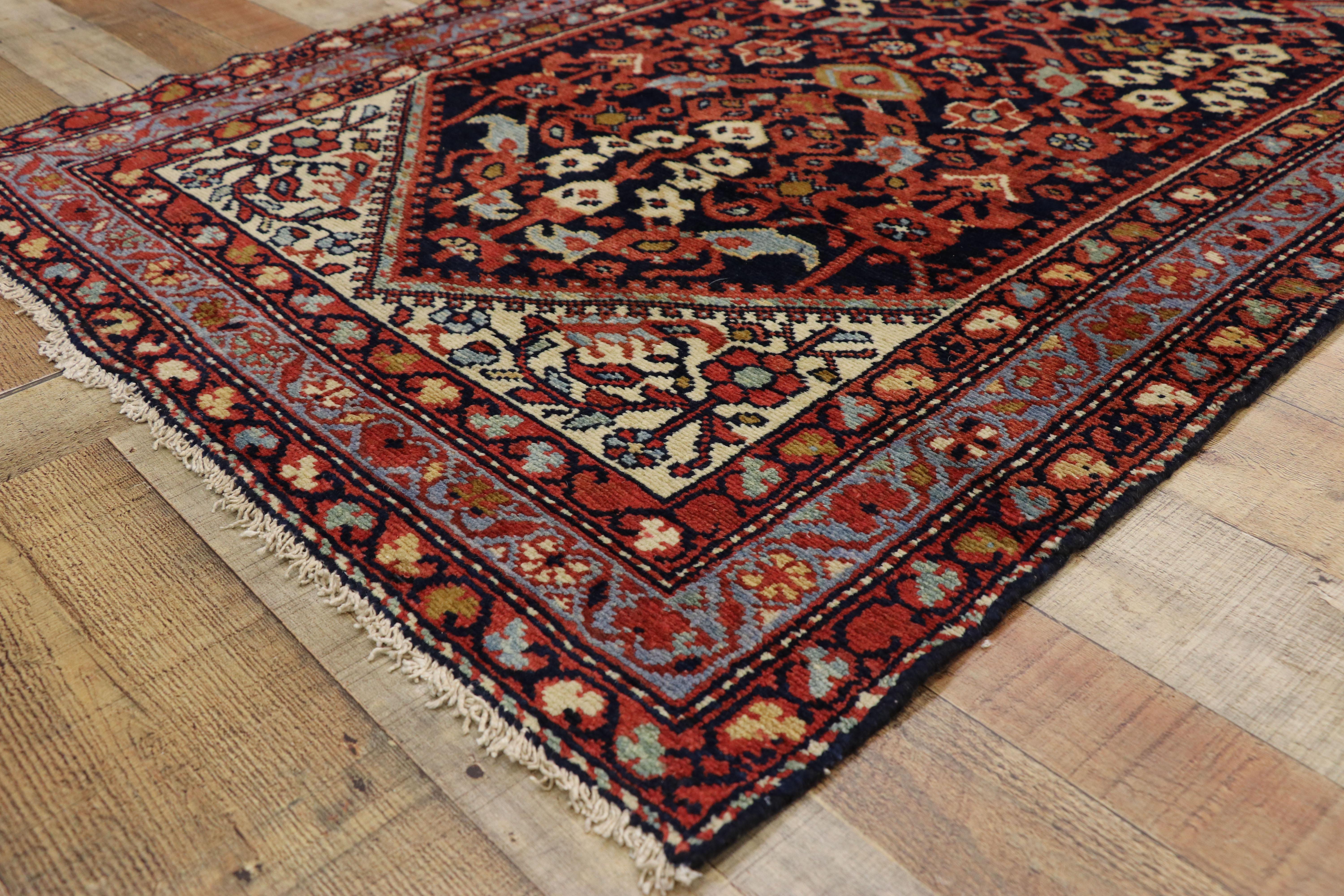 Antico runner persiano Malayer con fiore Guli Hinnai, runner per corridoio lungo in vendita 4