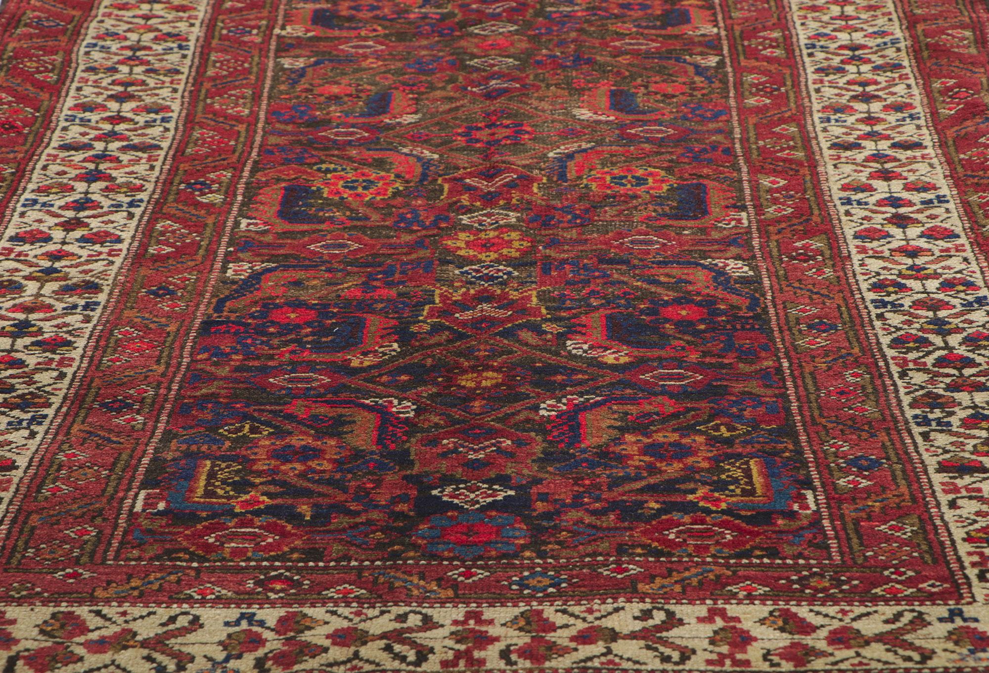 Antique Persian Malayer Runner with Herati Design In Good Condition For Sale In Dallas, TX