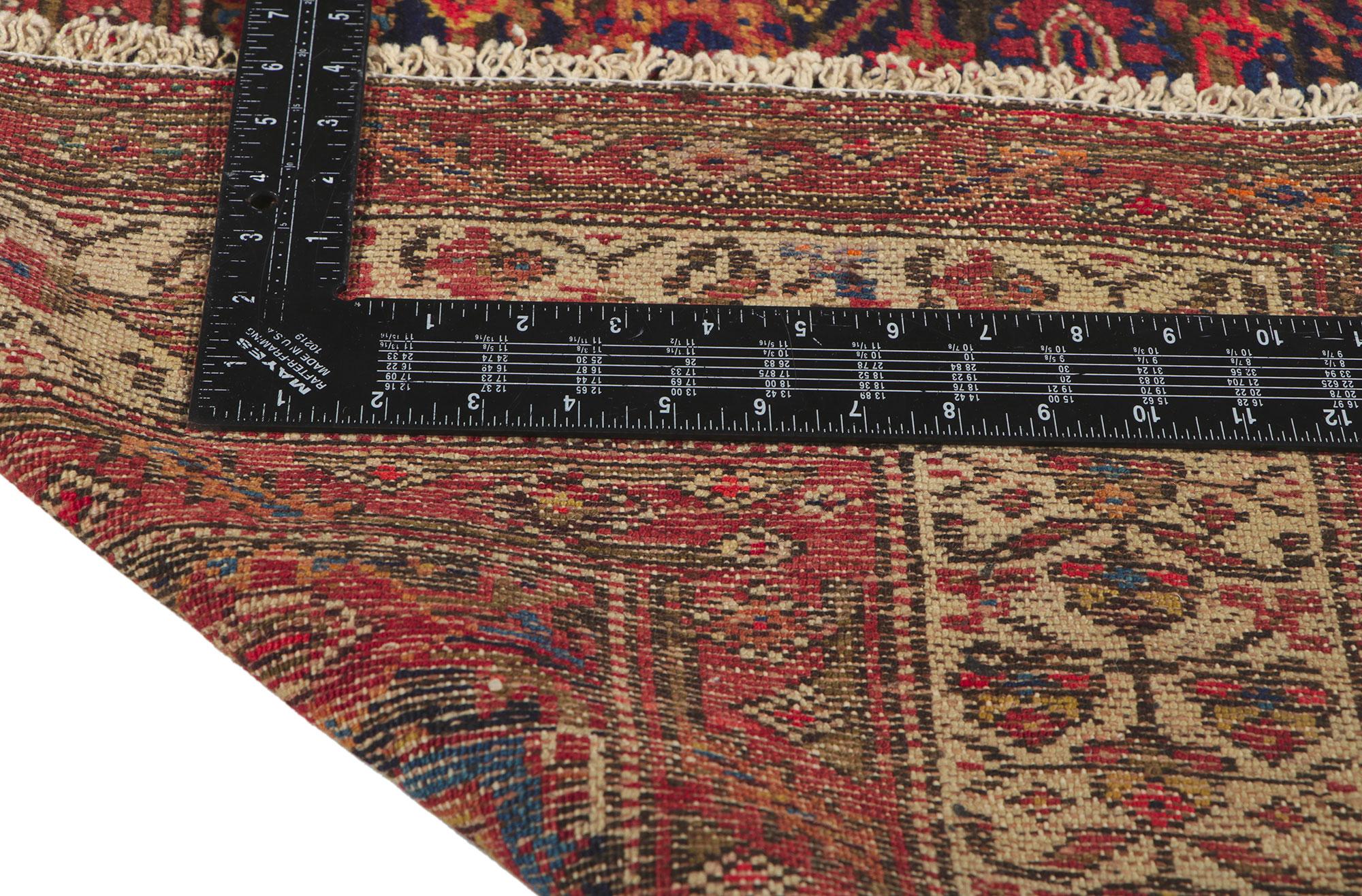 Tapis de couloir persan ancien Malayer avec motif Herati Bon état - En vente à Dallas, TX