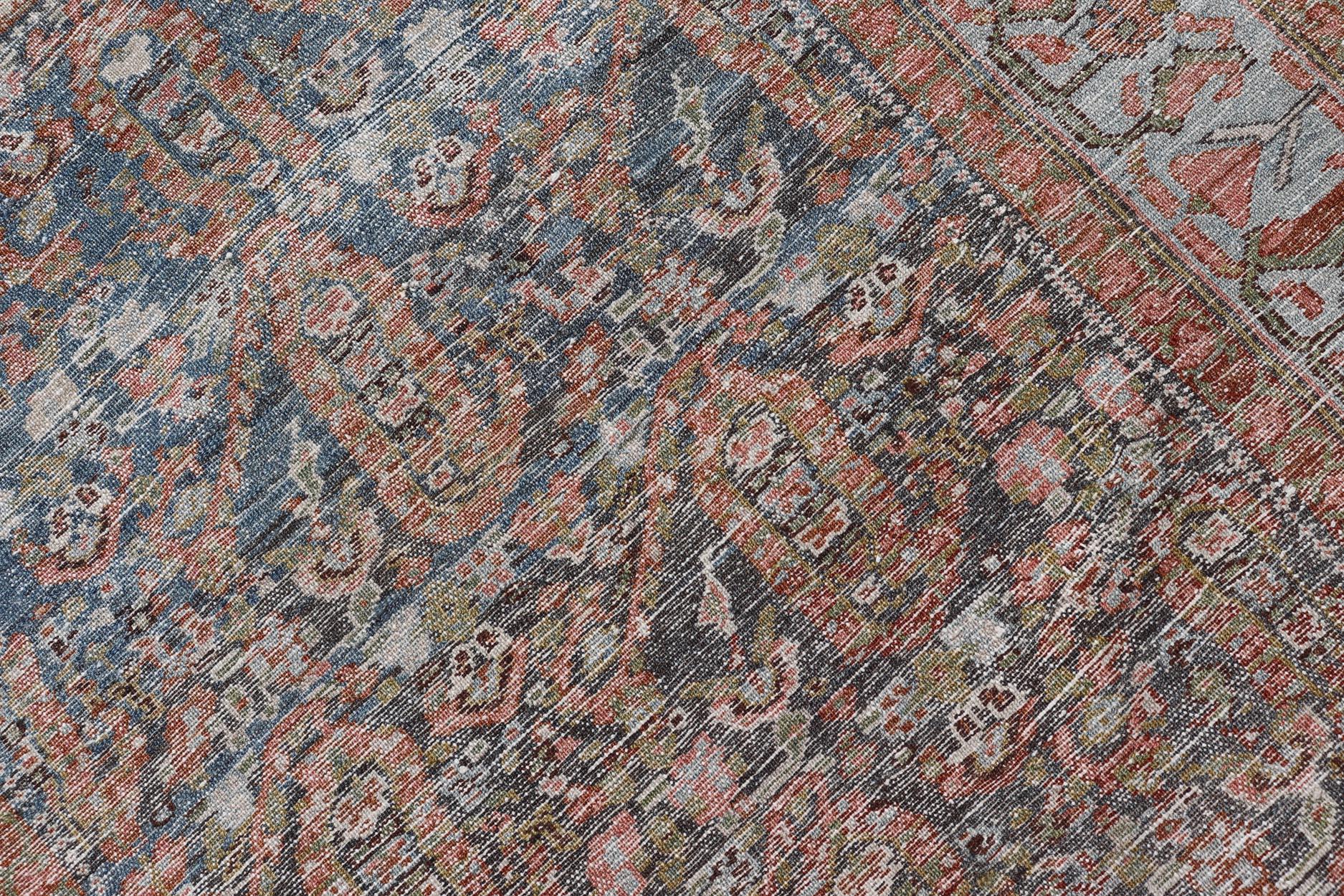 Antiker persischer Malayer Läufer mit komplizierten Paisley- und Blumenmotiven 3'6 x 16'1 (Persisch) im Angebot