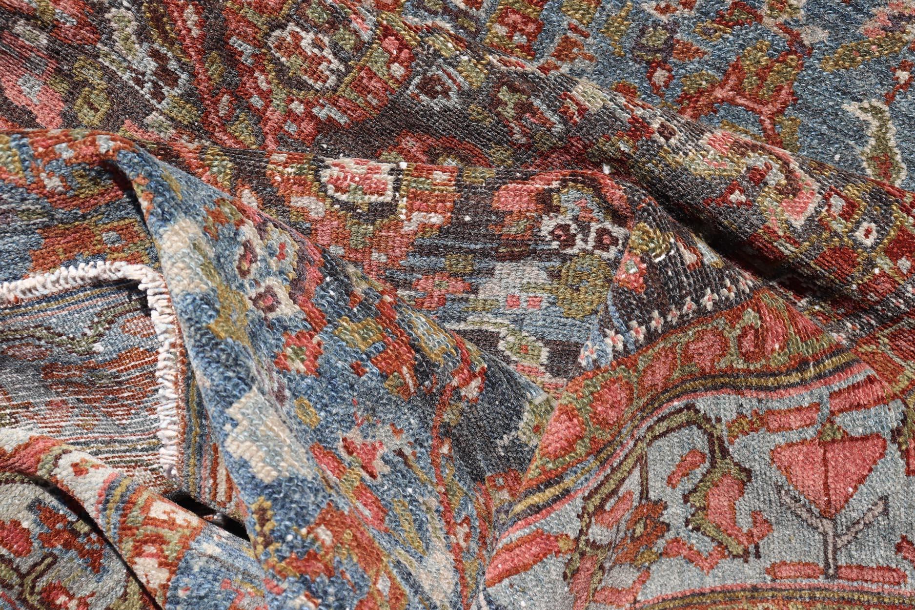 Antiker persischer Malayer Läufer mit komplizierten Paisley- und Blumenmotiven 3'6 x 16'1 im Zustand „Gut“ im Angebot in Atlanta, GA