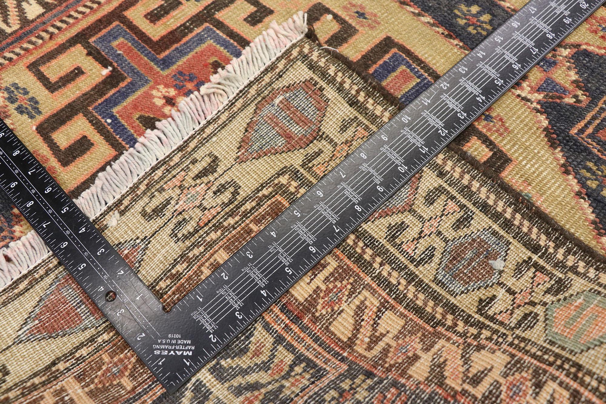 20th Century Antique Persian Malayer Runner with Masculine Tribal Style For Sale