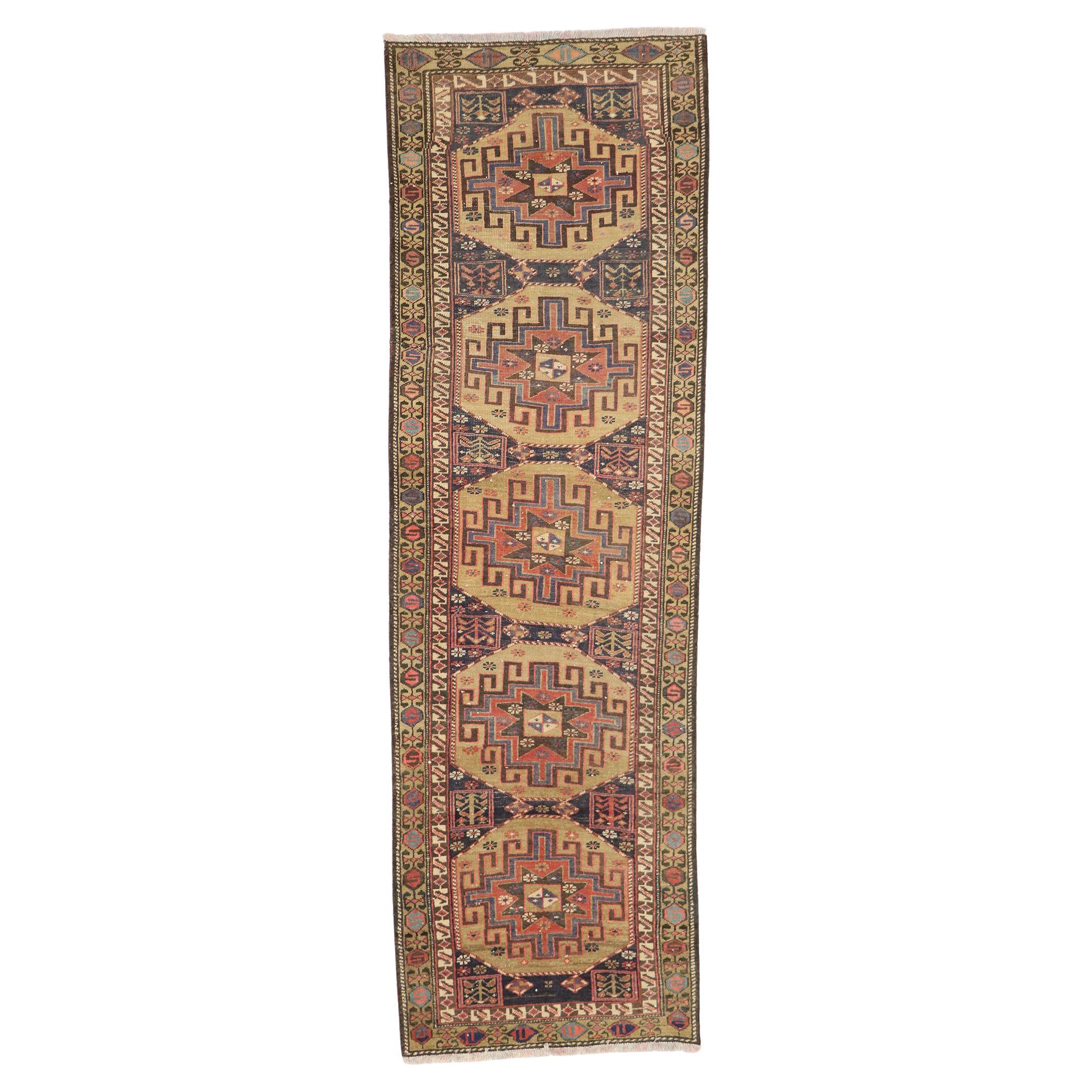 Antique Persian Malayer Runner with Masculine Tribal Style For Sale