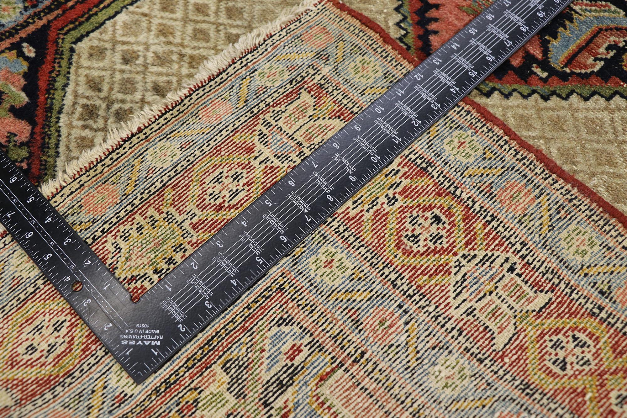 20th Century Antique Persian Malayer Runner with Modern Rustic English Style For Sale