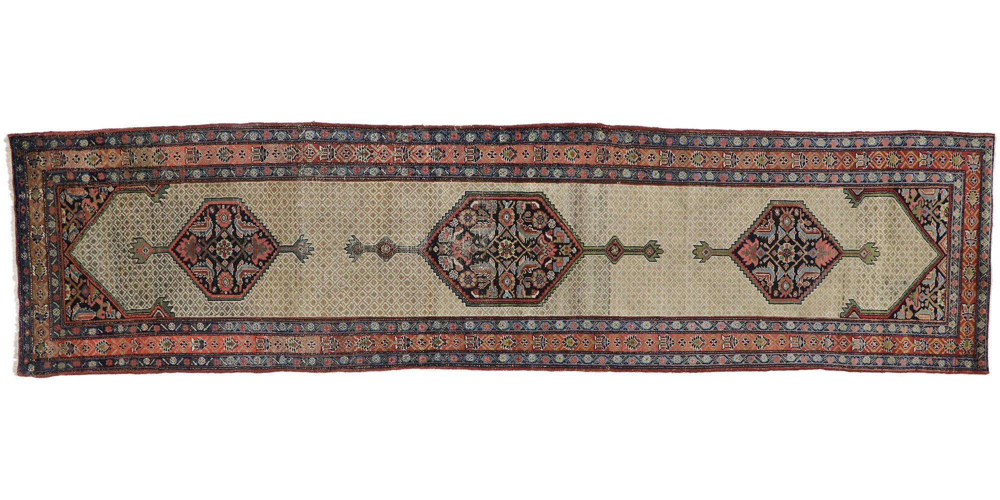 Antique Persian Malayer Runner with Modern Rustic English Style For Sale 3