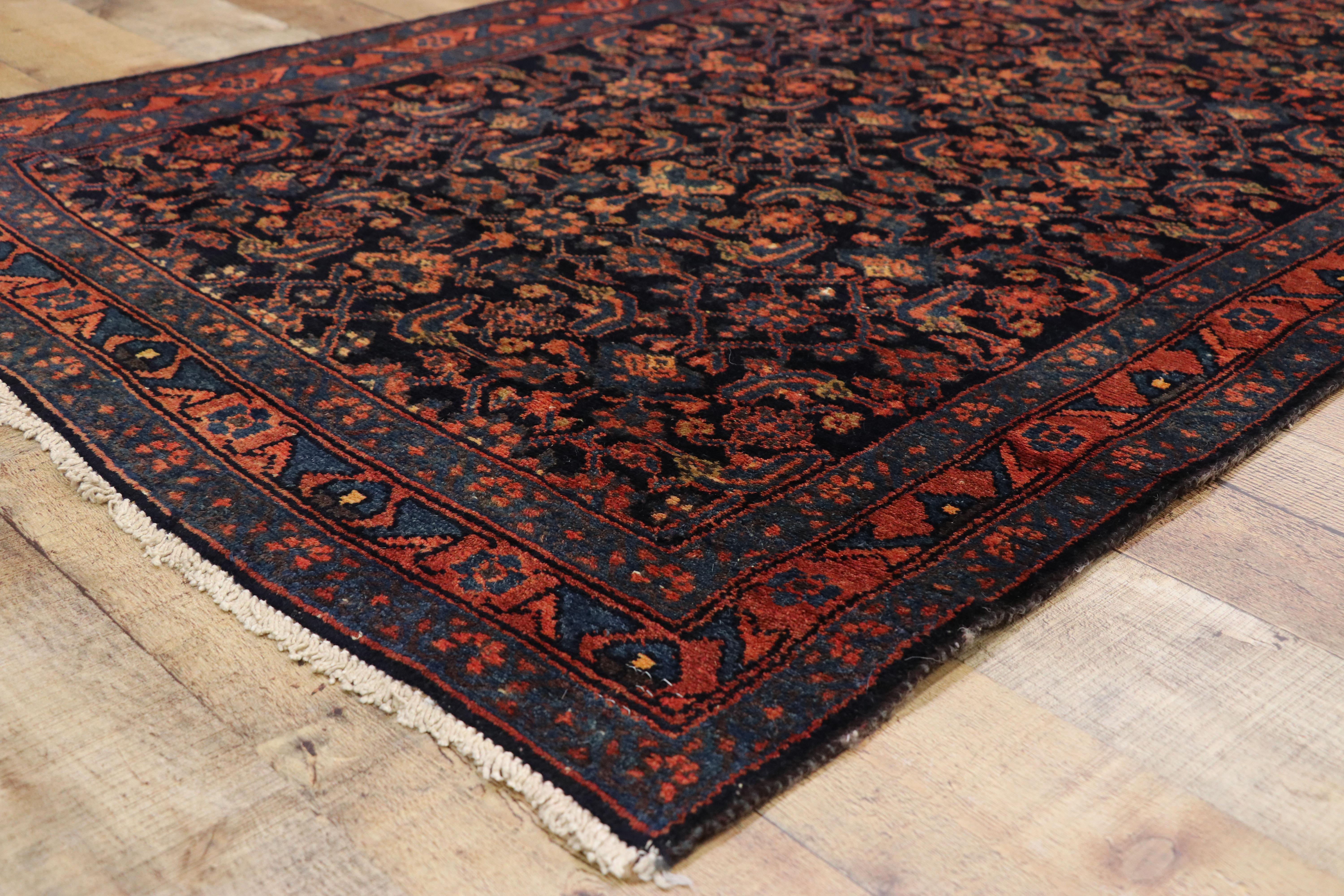 Wool Antique Persian Malayer Runner with Modern Victorian Style