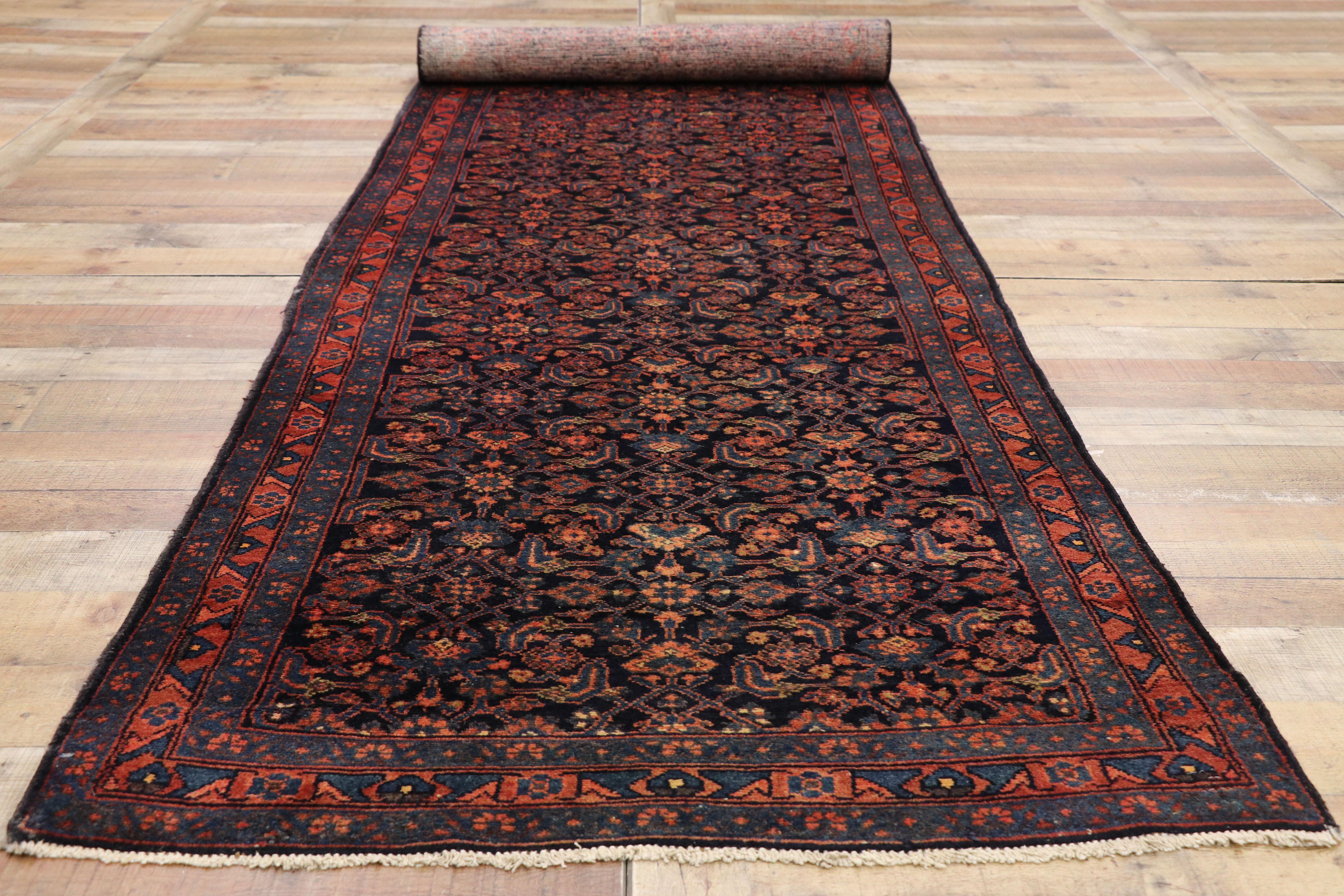 Antique Persian Malayer Runner with Modern Victorian Style 1
