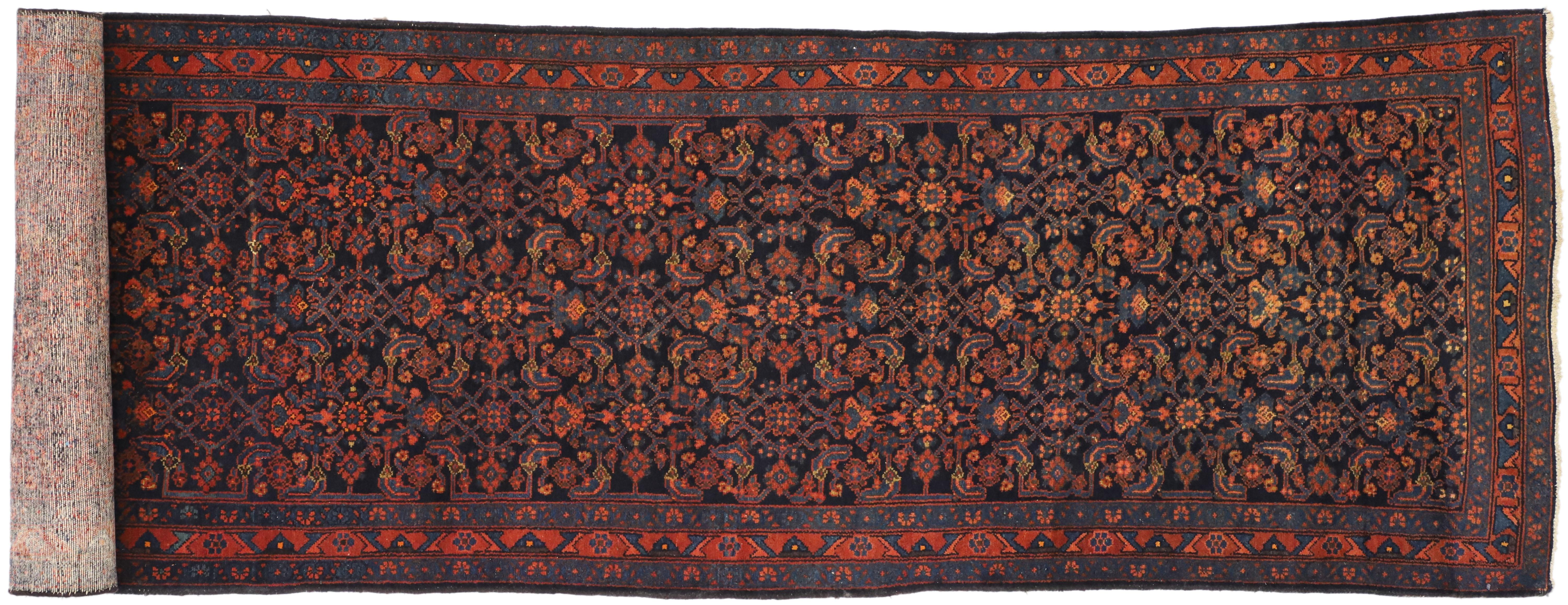 Antique Persian Malayer Runner with Modern Victorian Style 3