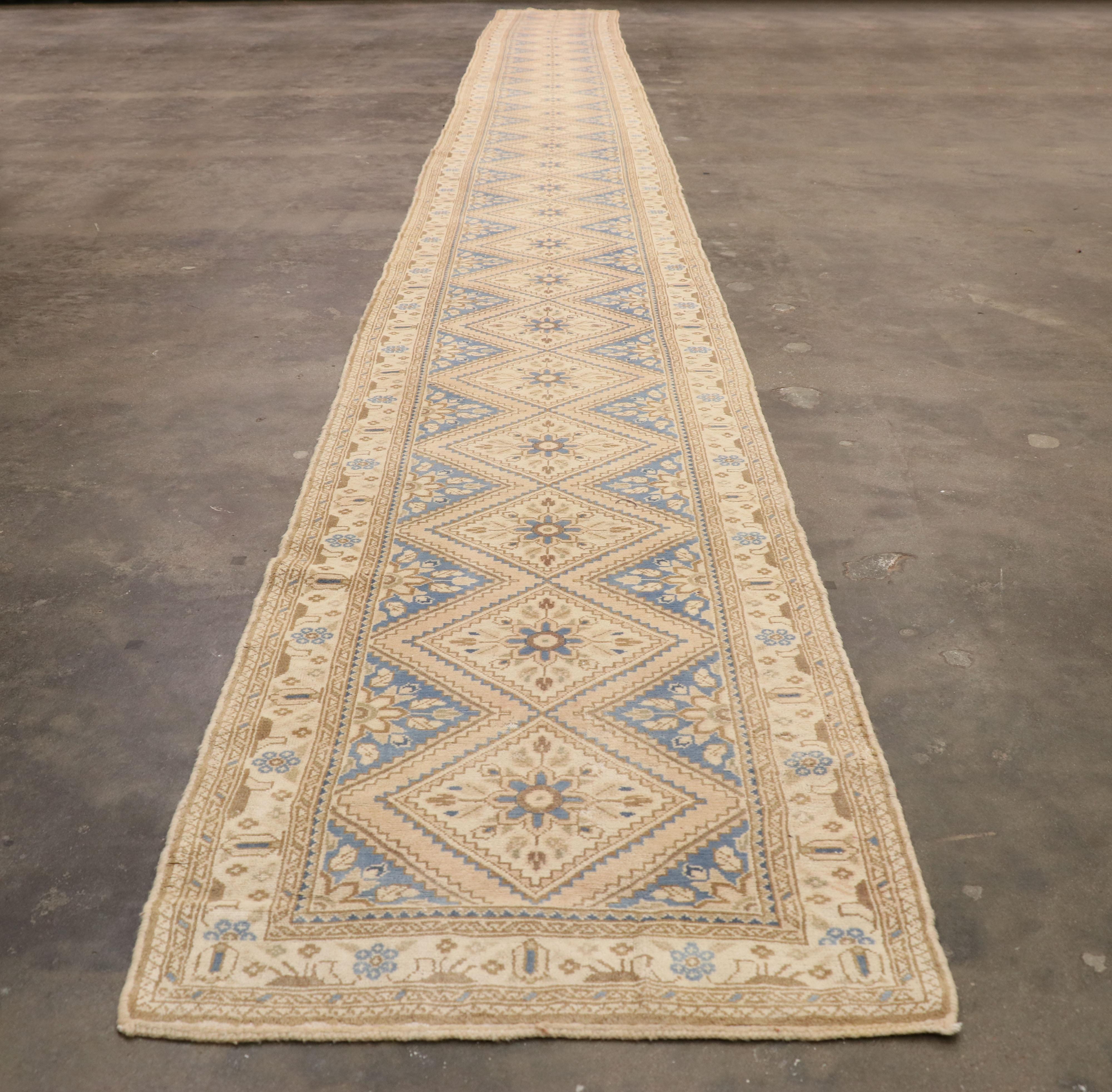 Antique Persian Malayer Runner with French Provincial Style, Long Hallway Runner 1