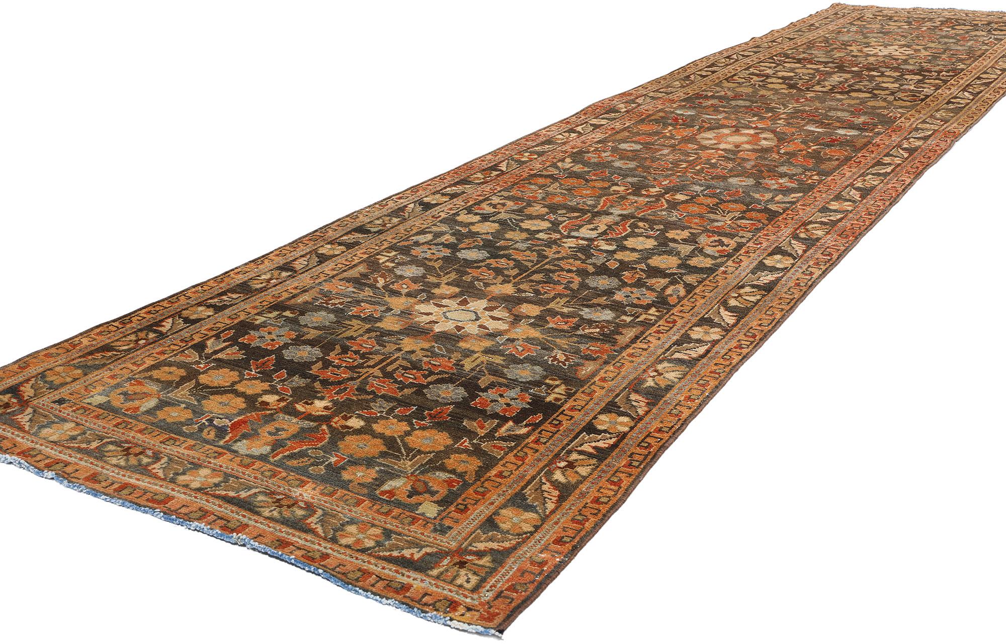 53237 Antiker persischer Malayer-Teppich Läufer, 03'04 x 15'08. Dieser exquisite, handgeknüpfte Läufer aus antiker persischer Wolle von Malayer besticht durch die zeitlose Eleganz und außergewöhnliche Handwerkskunst seiner Herkunft. Dieser persische