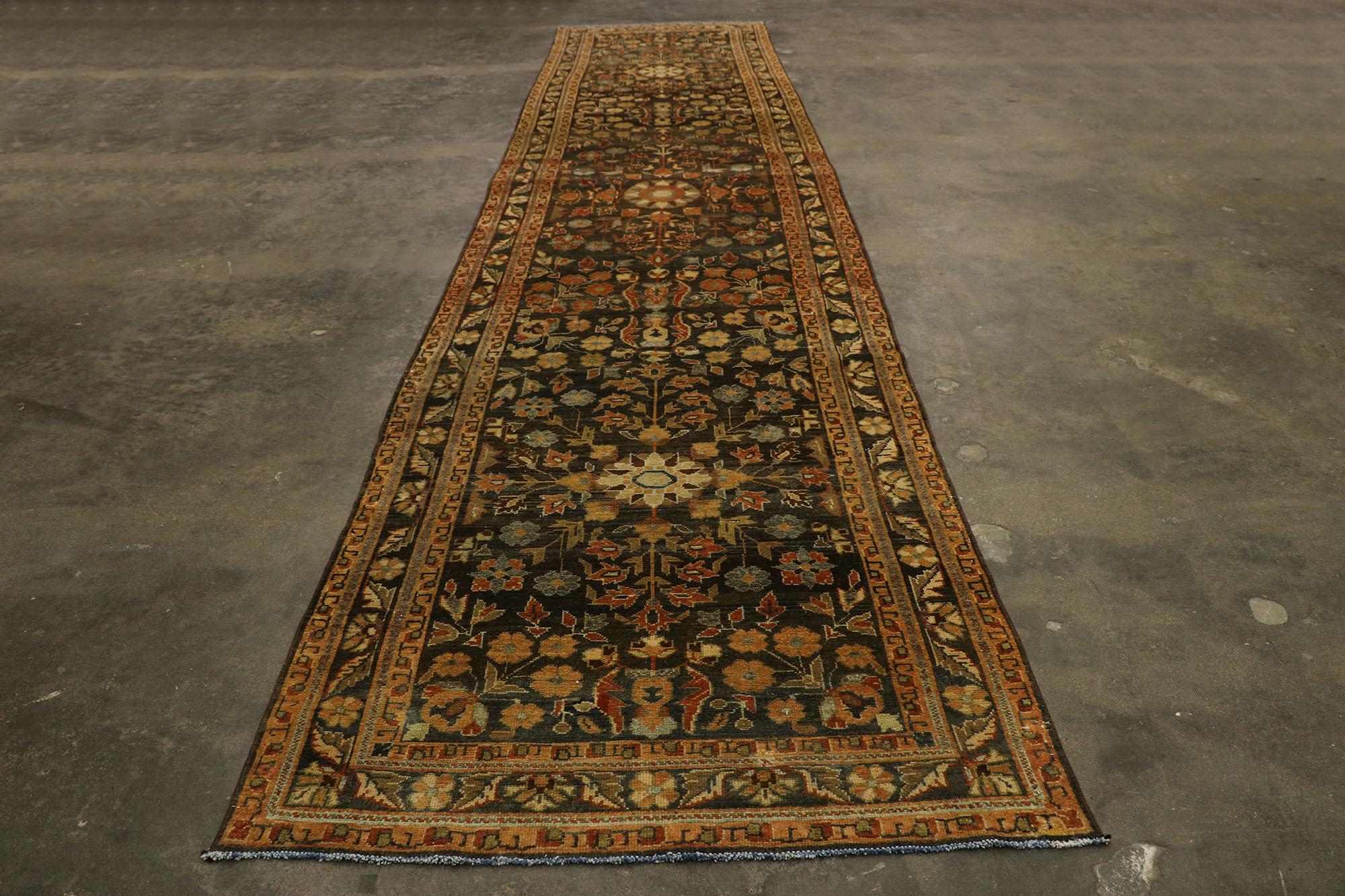 Antique Persian Malayer Runner with Rustic Jacobean Style For Sale 2