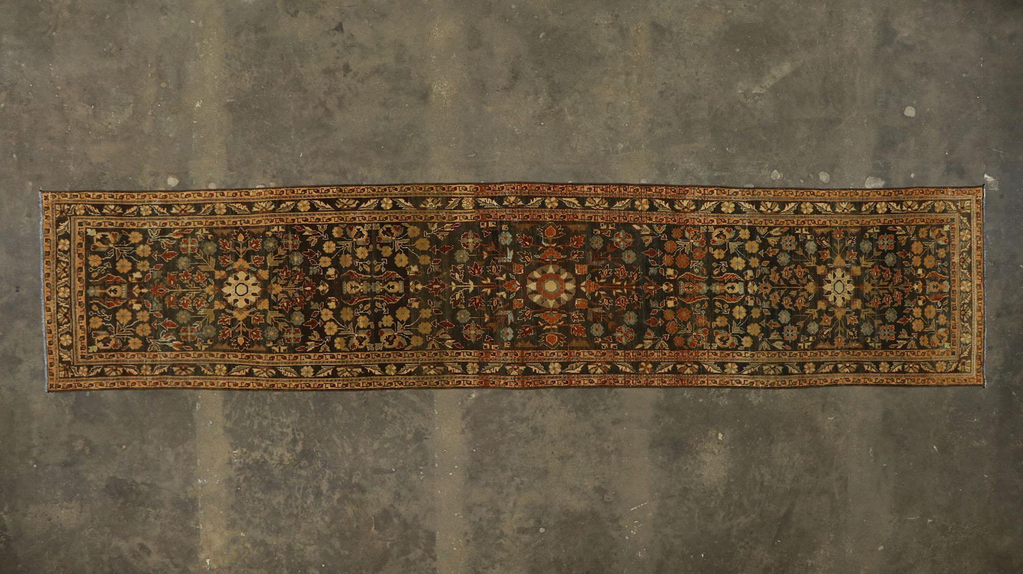Antique Persian Malayer Runner with Rustic Jacobean Style For Sale 3