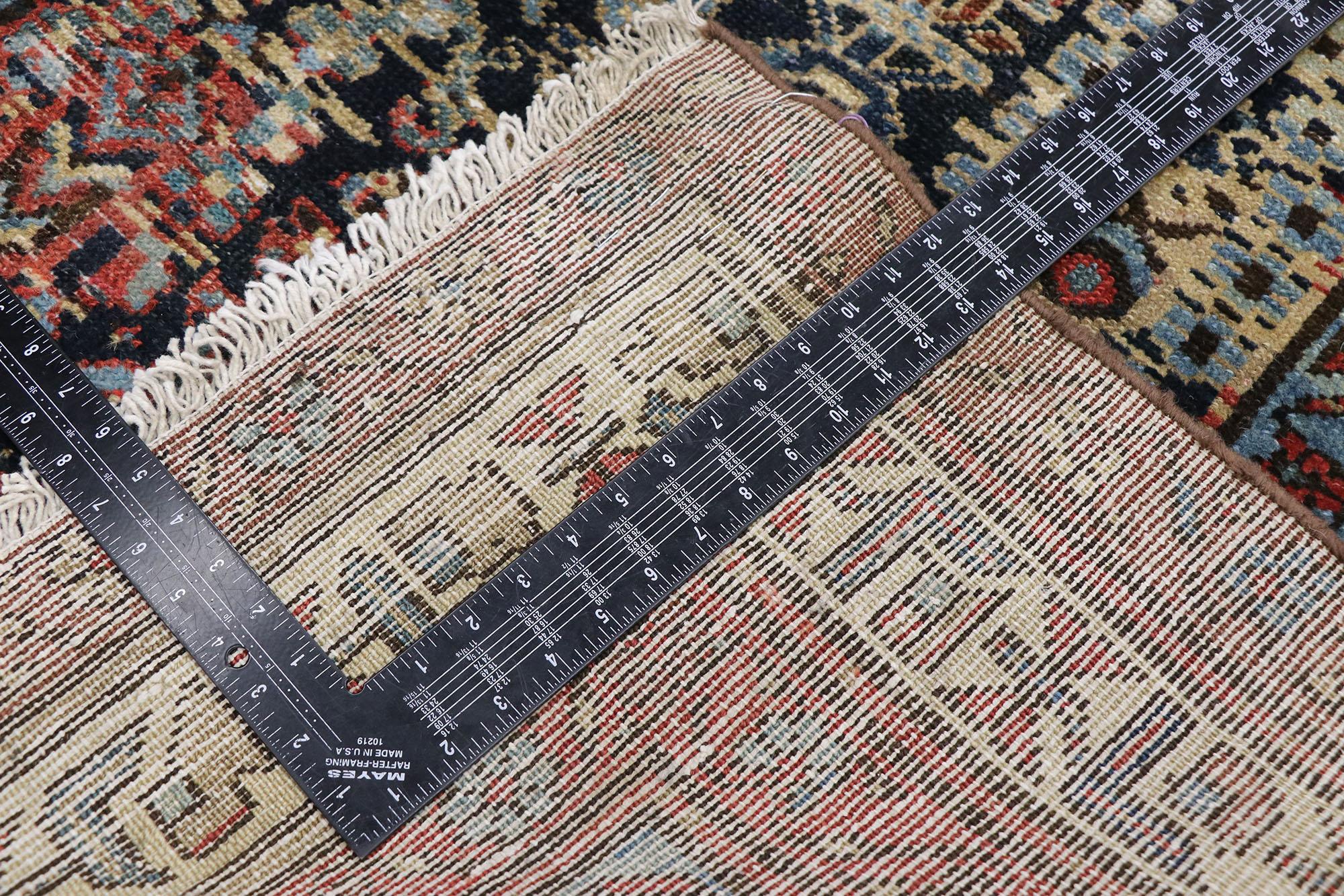 20th Century Antique Persian Malayer Runner with Rustic Mid-Century Modern Style For Sale