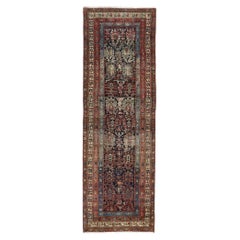Antique Persian Malayer Runner with Rustic Mid-Century Modern Style