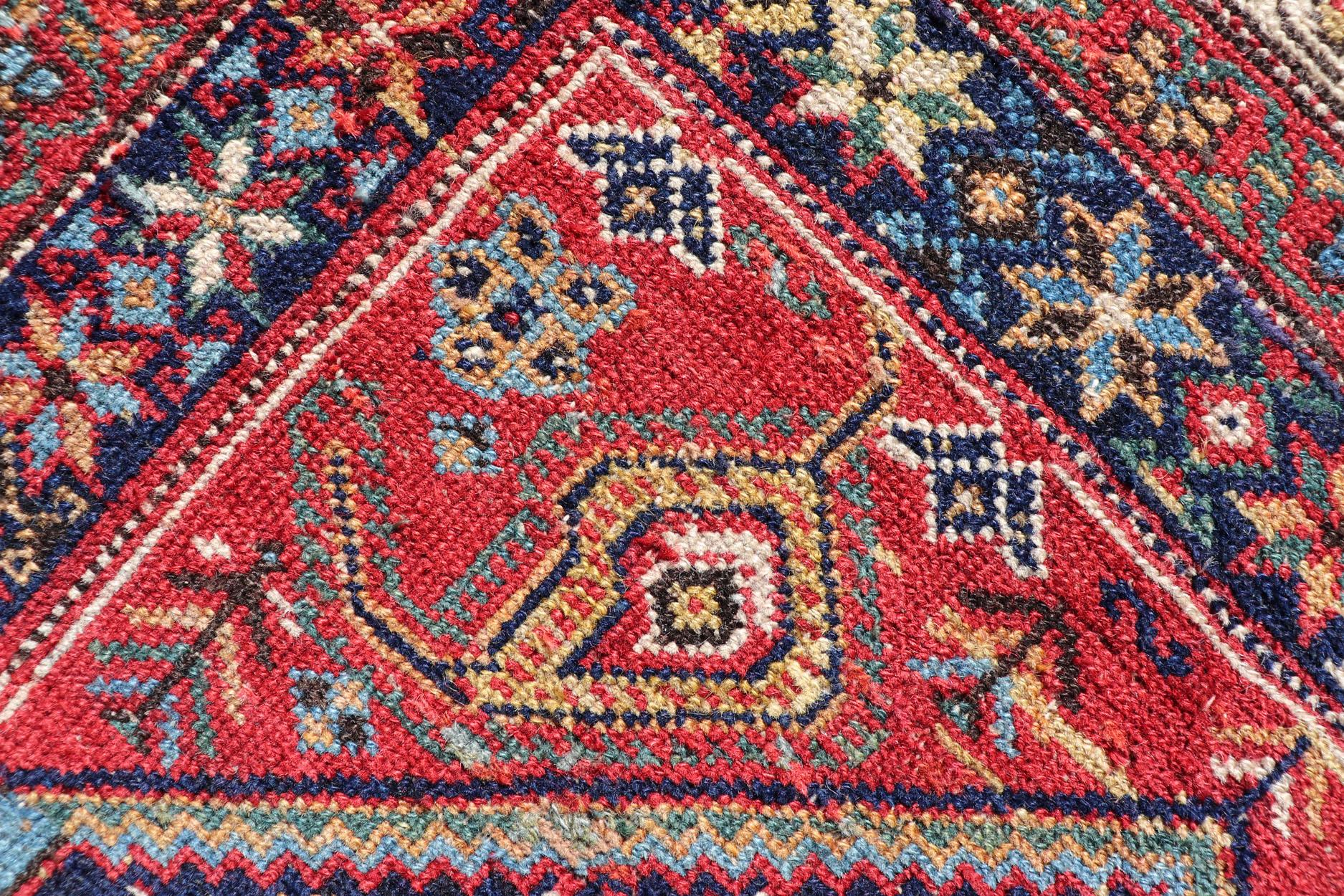 Antique Persian Malayer Runner with Sub-Geometric All-Over Design in Multicolors For Sale 5