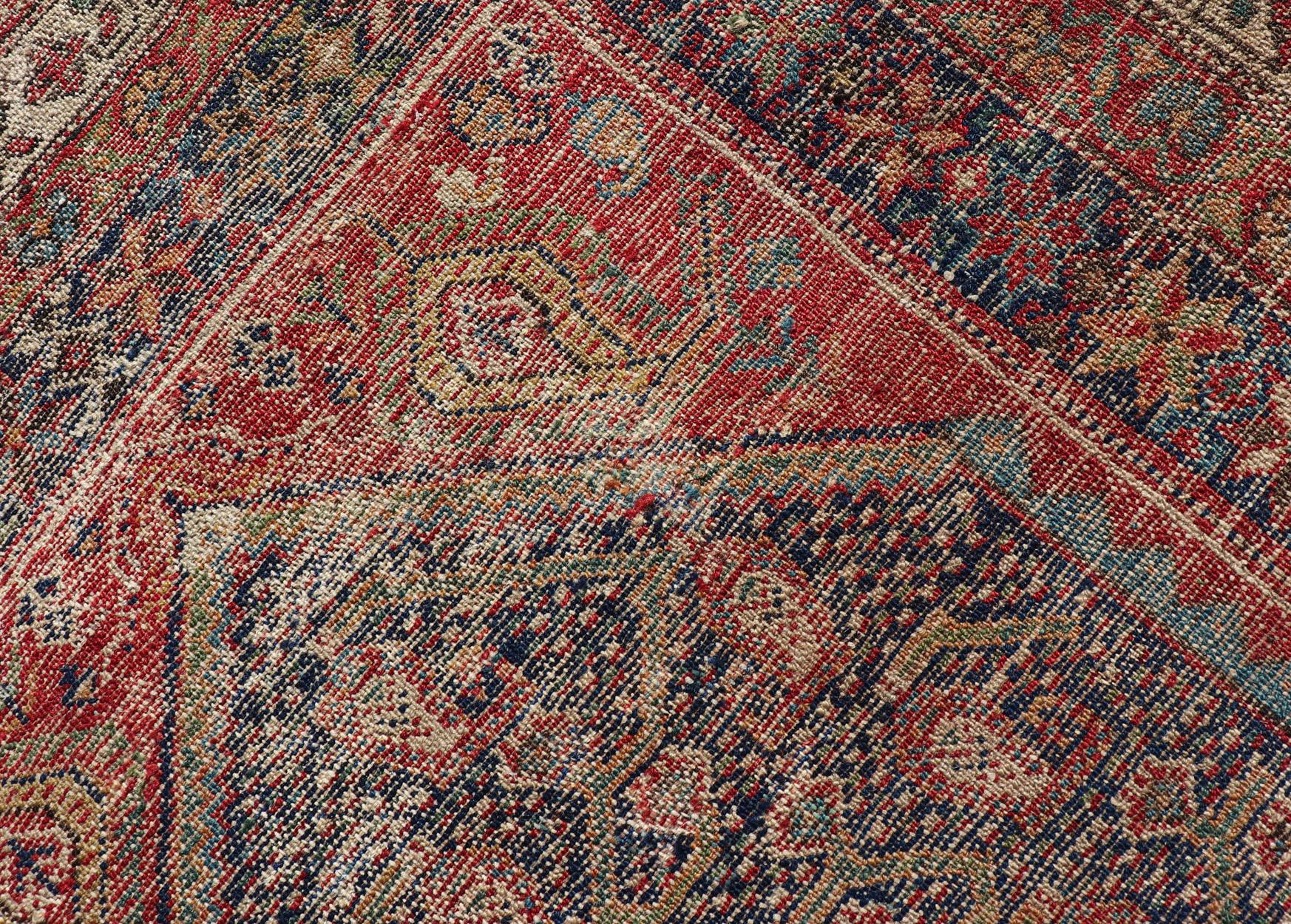Antico runner persiano Malayer con disegno sub-geometrico in multicolore in vendita 5