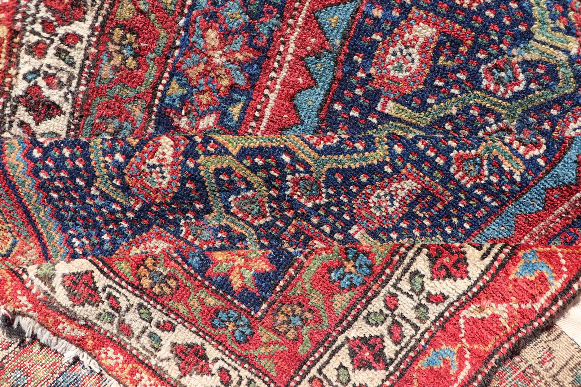 Antique Persian Malayer Runner with Sub-Geometric All-Over Design in Multicolors For Sale 7