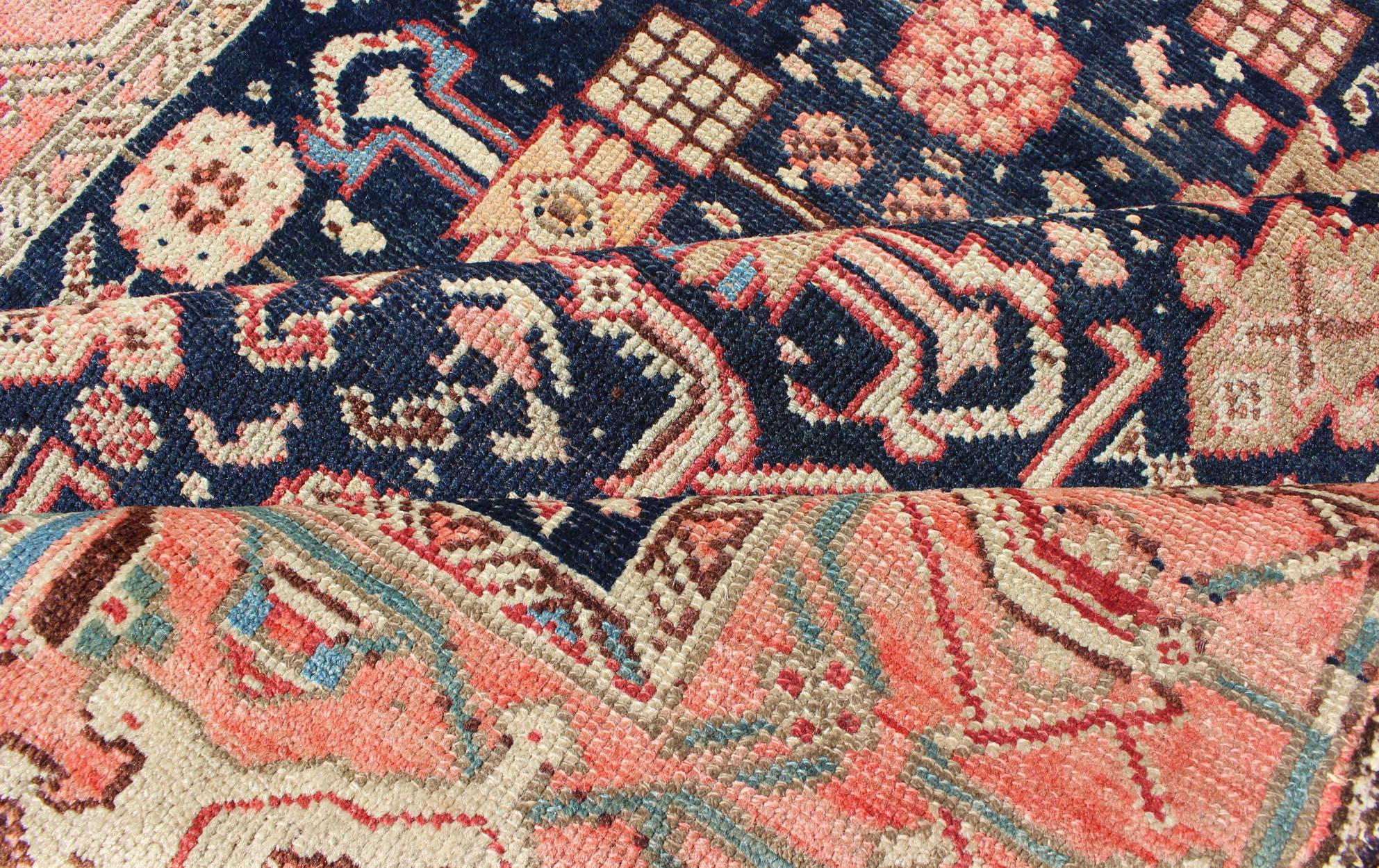 Early 20th Century Antique Persian Malayer Runner with Sub-Geometric All-Over Design in Multicolors For Sale