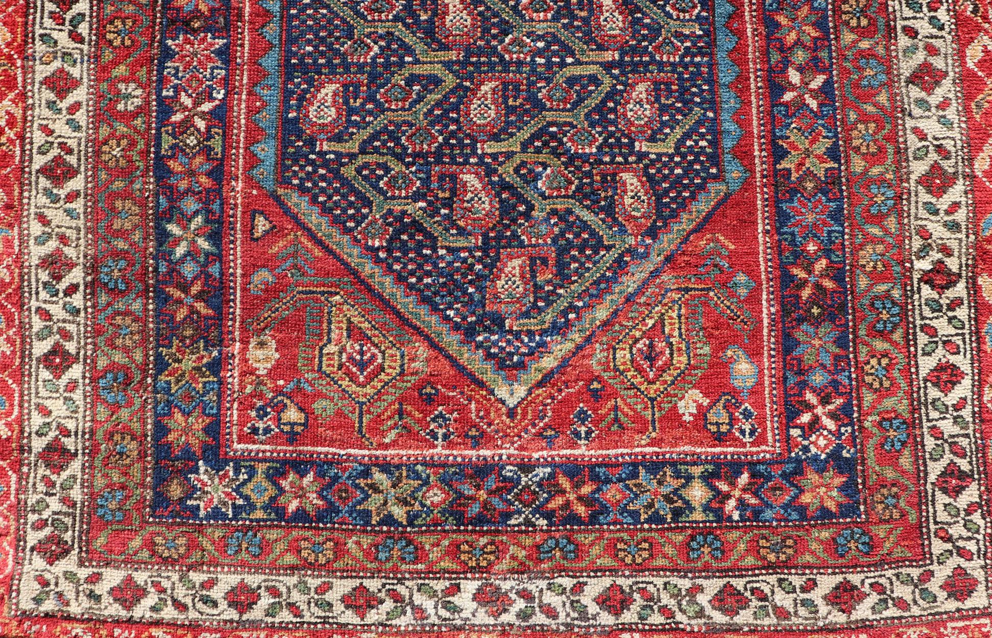 Antique Persian Malayer Runner with Sub-Geometric All-Over Design in Multicolors For Sale 3