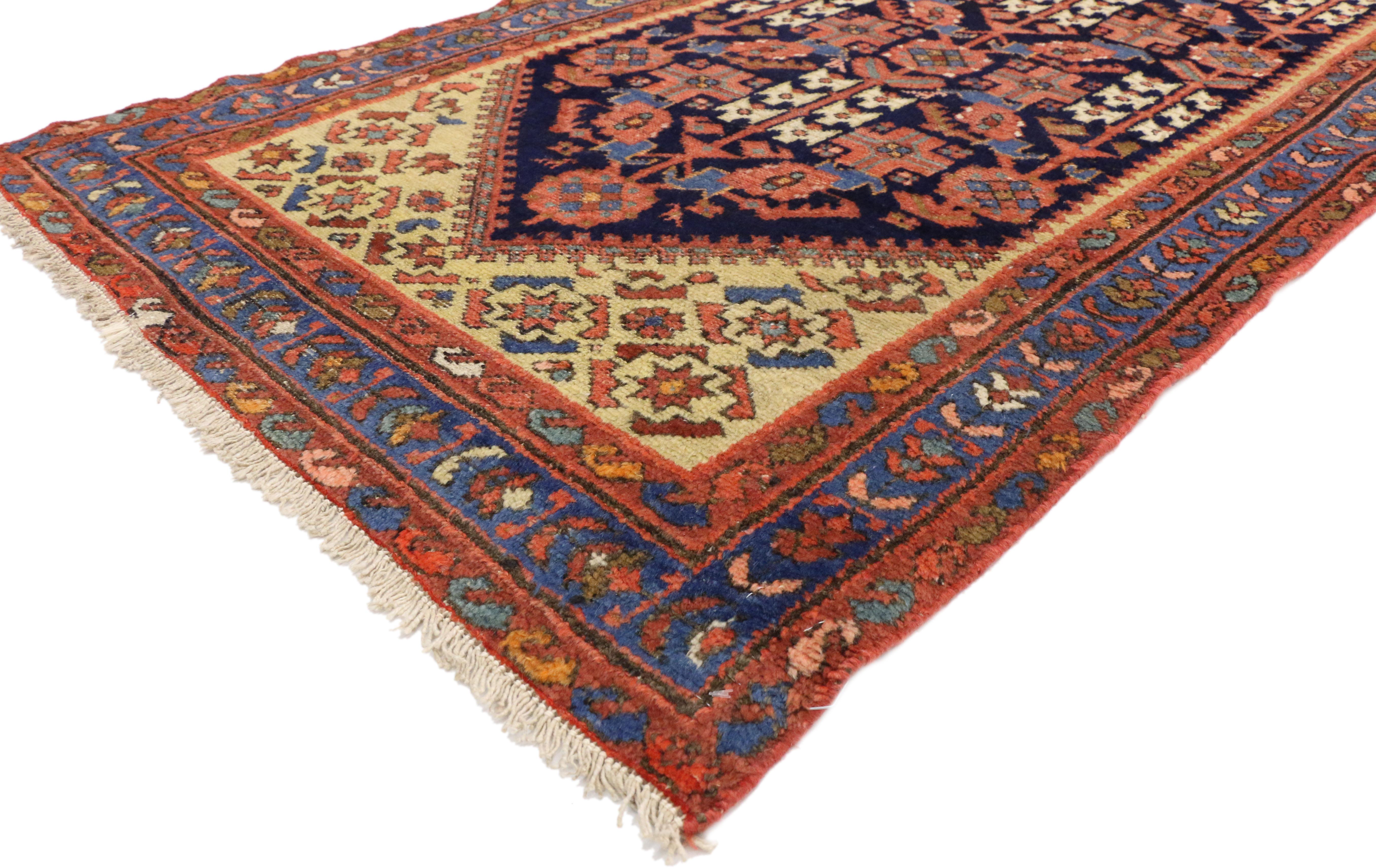 75339 Antique Persian Malayer Runner 03'03 X 07'11.
With ornate details and rustic sensibility, this hand knotted wool antique Persian Malayer runner will take on a curated lived-in look that feels timeless while imparting a sense of warmth and