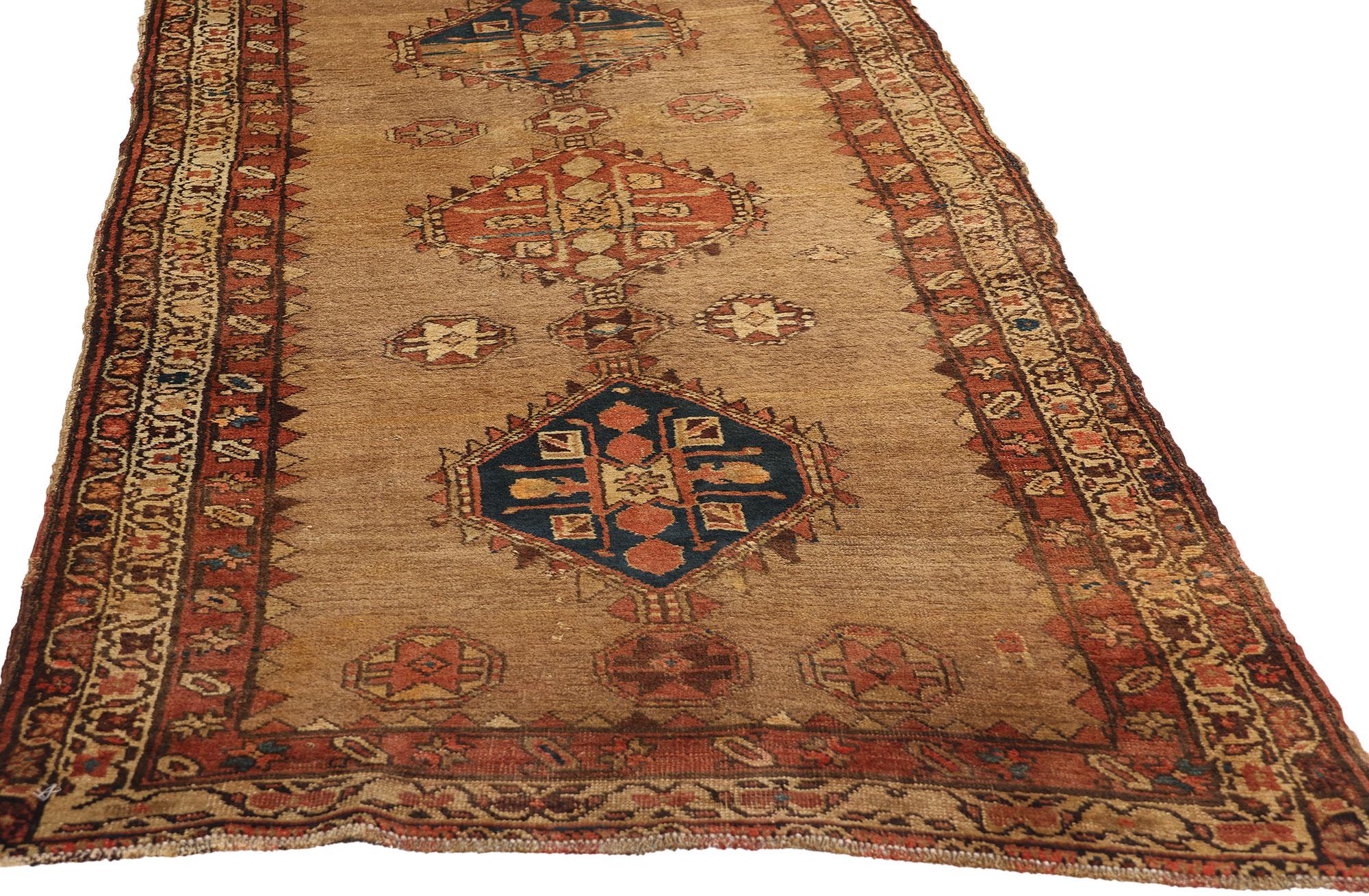 Wool Antique Persian Malayer Rug Carpet Runner For Sale