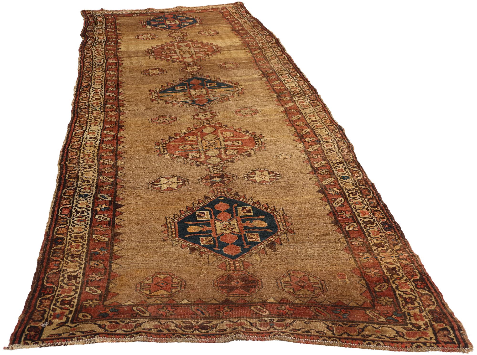 Antique Persian Malayer Rug Carpet Runner In Good Condition For Sale In Dallas, TX